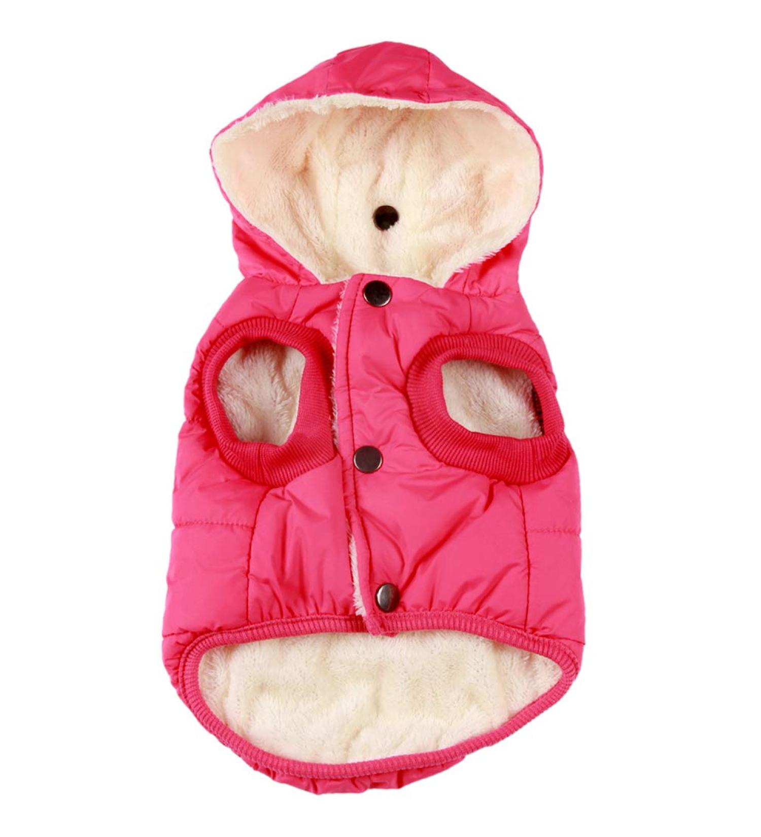 JoyDaog(Warm Fleece Lining Dog Hoodie in Winter Small Dog Jacket Puppy Coats with Hooded(Pink S) S (Pack of 1) Pink - Buy Online on GoSupps.com