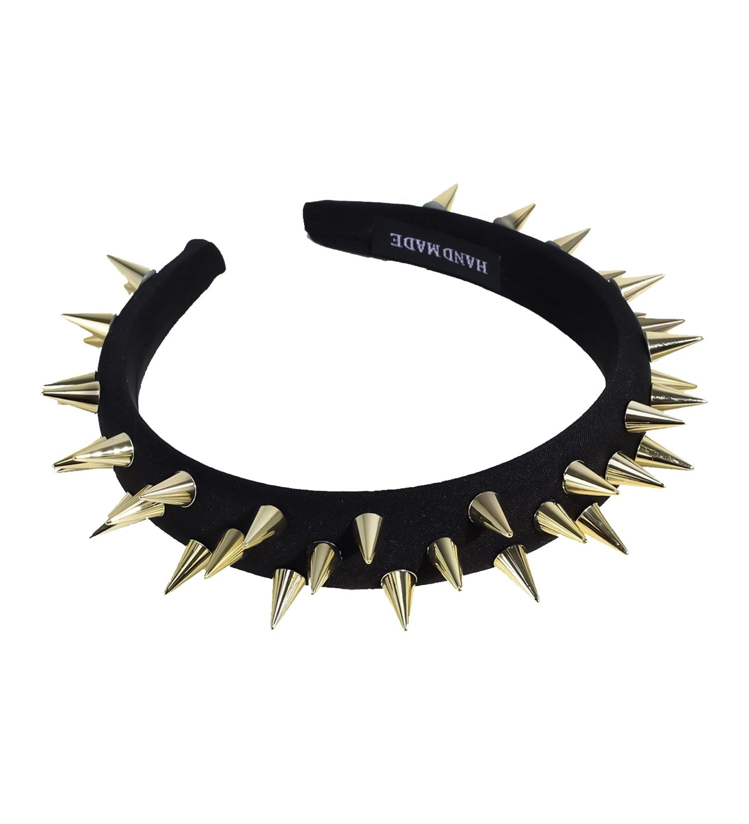 Miaija Studded Headband Punk Style Rivet Headband Spike Headband Hair Hoop Wicked Queen Headpiece for Women (Gold) - Buy Online on GoSupps.com