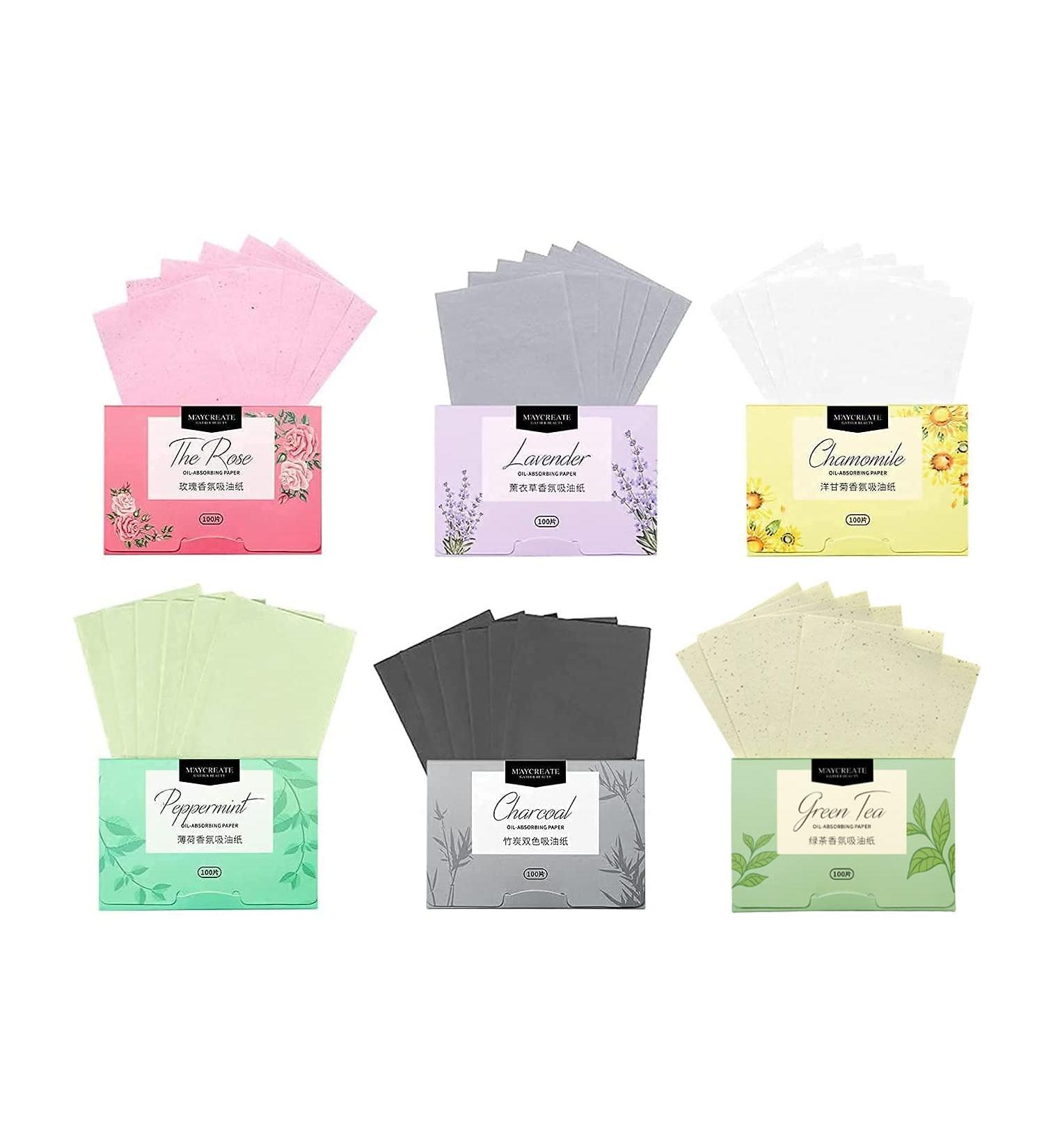 Maycreate LuLyL Facial Oil Absorbent Paper - 100 Sheets (Pack of 6) for Men & Women | Best Oil Blotting Paper for Clear Skin - Buy Online on GoSupps.com
