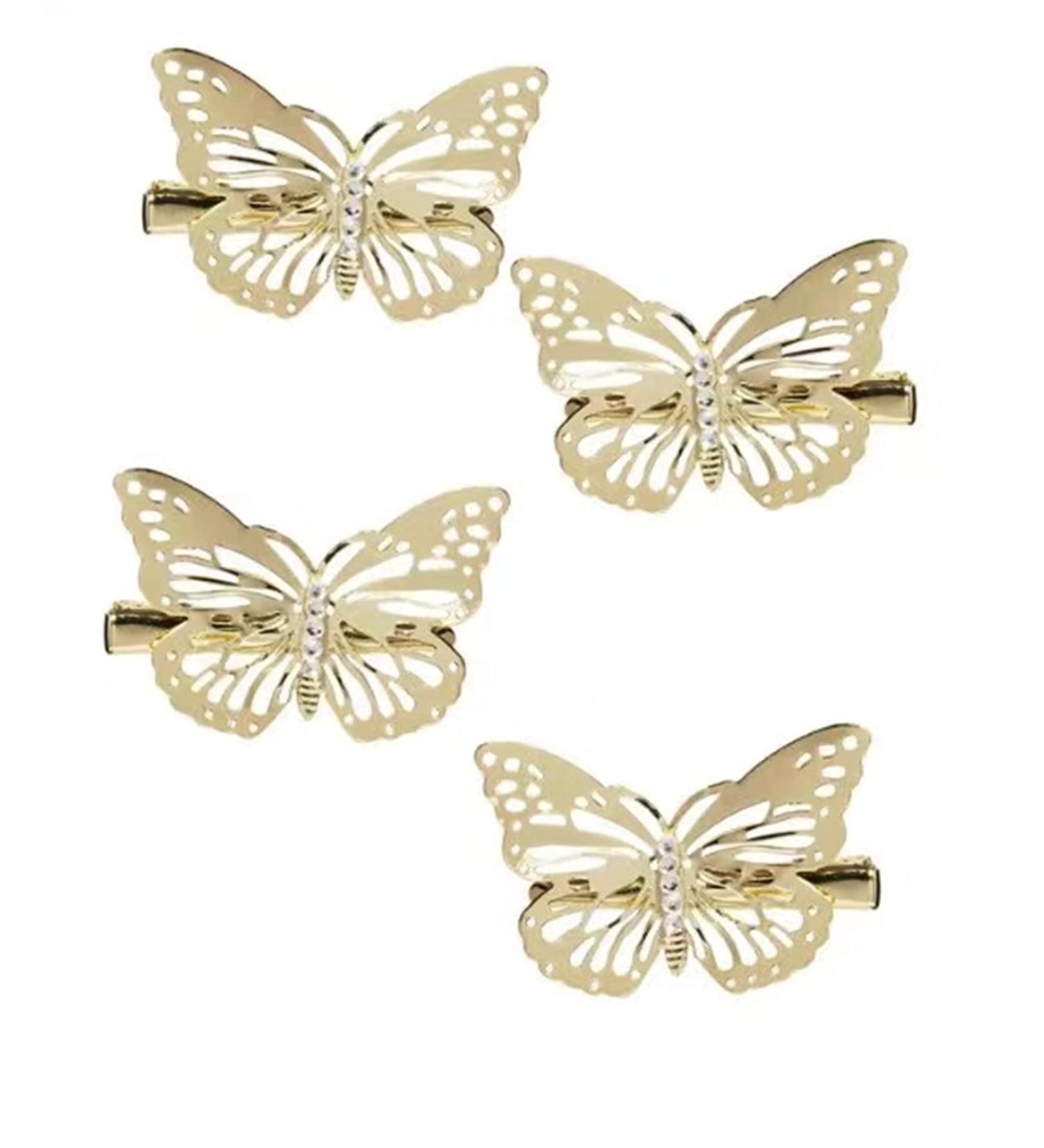 JCYOYO 4 Hair Clips Sequined Butterfly Foldable Hair Clips Metal Hair Clips Bridal Hair Clips Decorative Girls Women's Decorative Headdresses - Buy Online on GoSupps.com