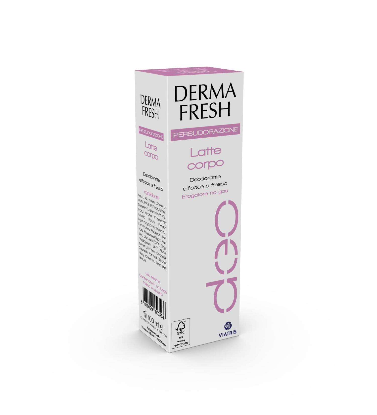 Dermafresh Ipersudorazione Latte Corpo Deodorante Utile in Caso di Ipersudorazione - 100 ml - Buy Online on GoSupps.com