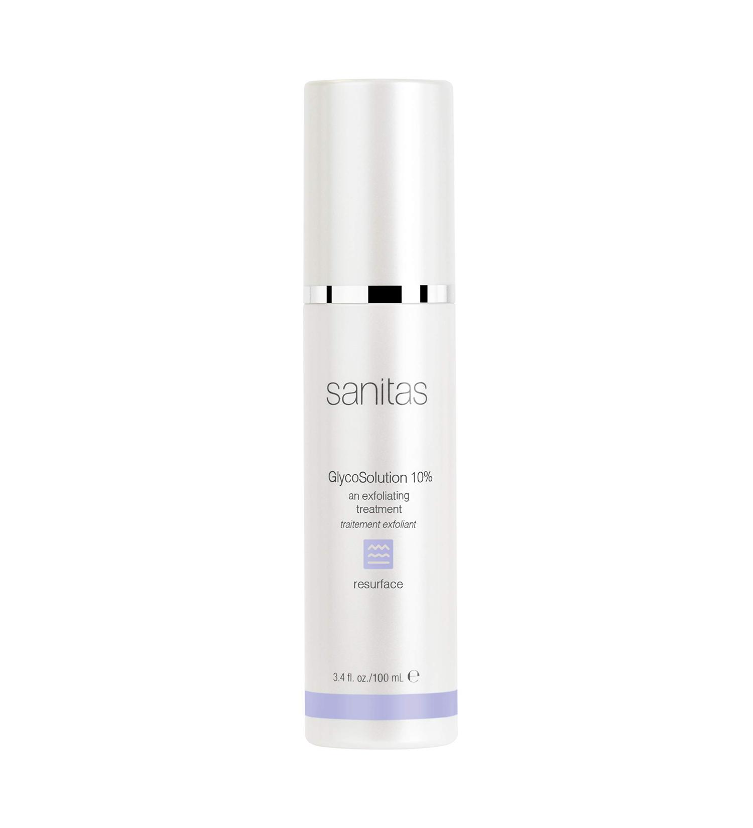 Sanitas Skincare GlycoSolution 10% - Active Exfoliating Treatment with Glycolic Acid | 3.4 oz Liquid Exfoliant for Radiant Skin - Buy Online on GoSupps.com