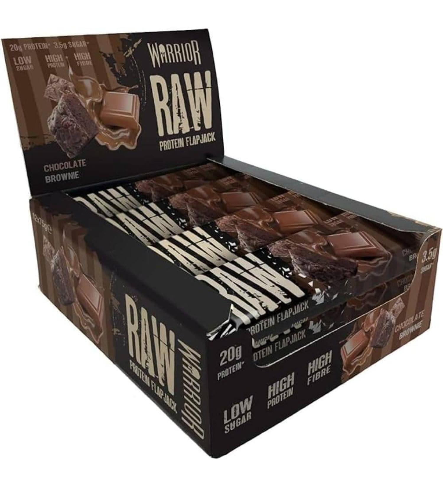 Warrior RAW Brownie Bars 12 x 75g - Buy Online on GoSupps.com