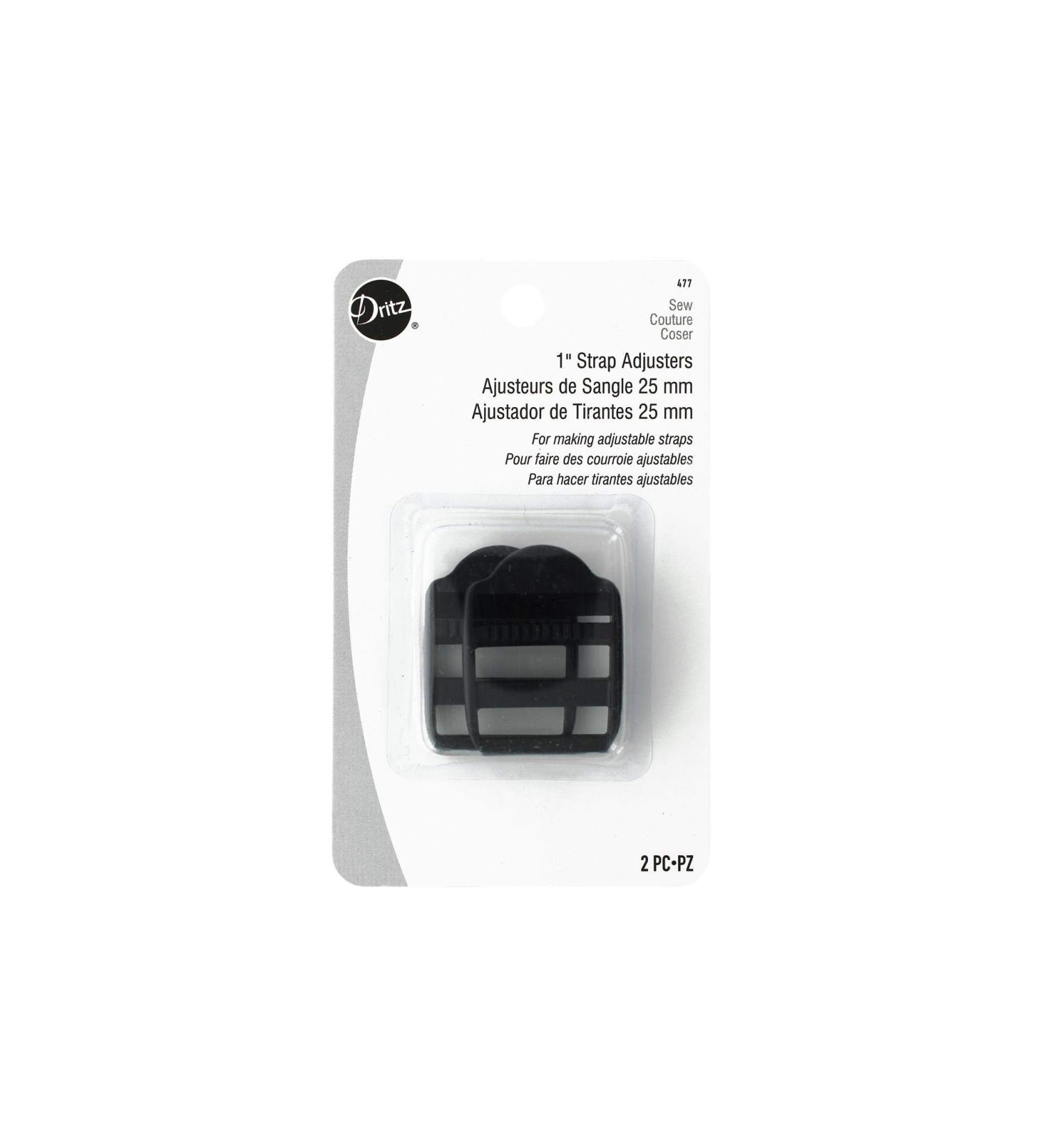Dritz 1" Strap Adjusters, Slide, Black, 2