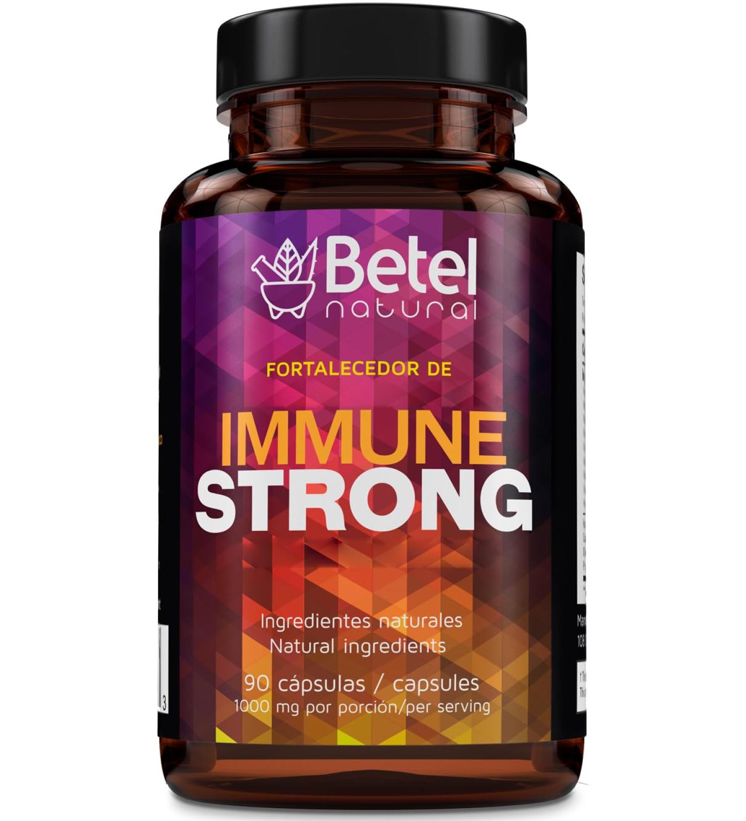 Betel Natural Immune Strong Capsules Immune Support with Echinacea Vitamins and Minerals - 1000 mg per Serving!