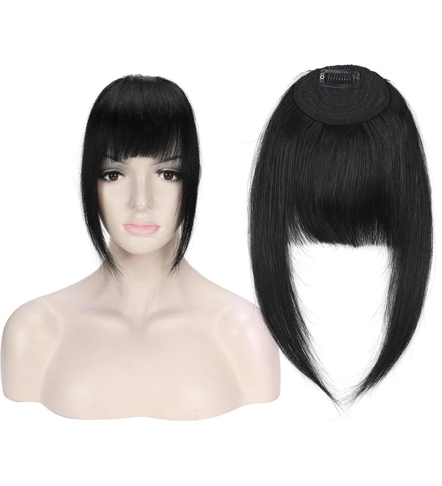 Bangs Clip in Bangs Real Human Hair Bangs for Women Clip on French Bangs Real Hair Nice Natural Flat Neat Bangs with Temples 1Pcs for Women Curved Bangs for Daily Wear (Color : #1) - Buy Online on GoSupps.com