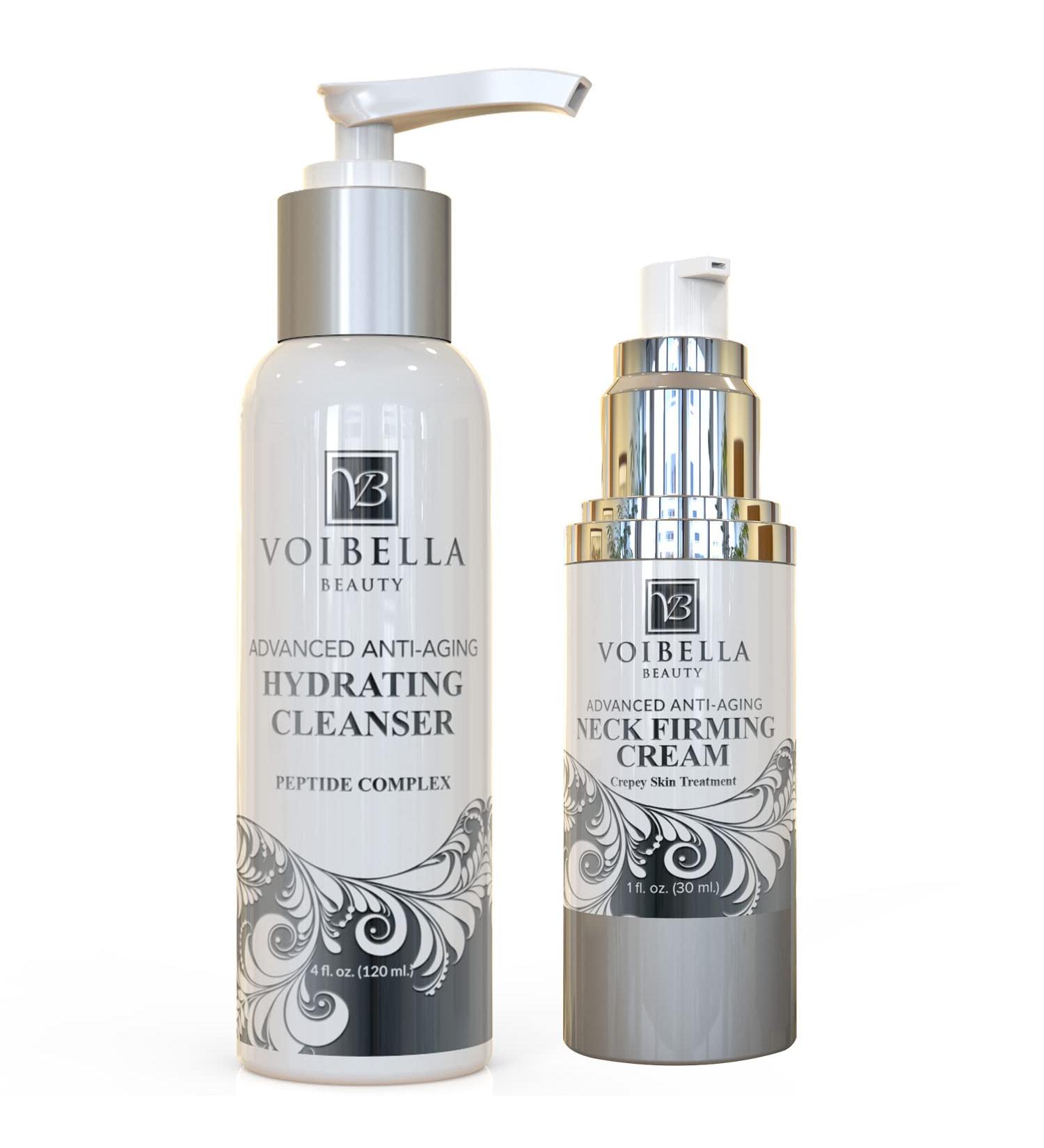 VOIBELLA BEAUTY Neck Cleansing and Firming Combo - Hydrating Cleanser + Neck Firming Cream for Men and Women for Hydrating and Smoothing Skin - Buy Online on GoSupps.com
