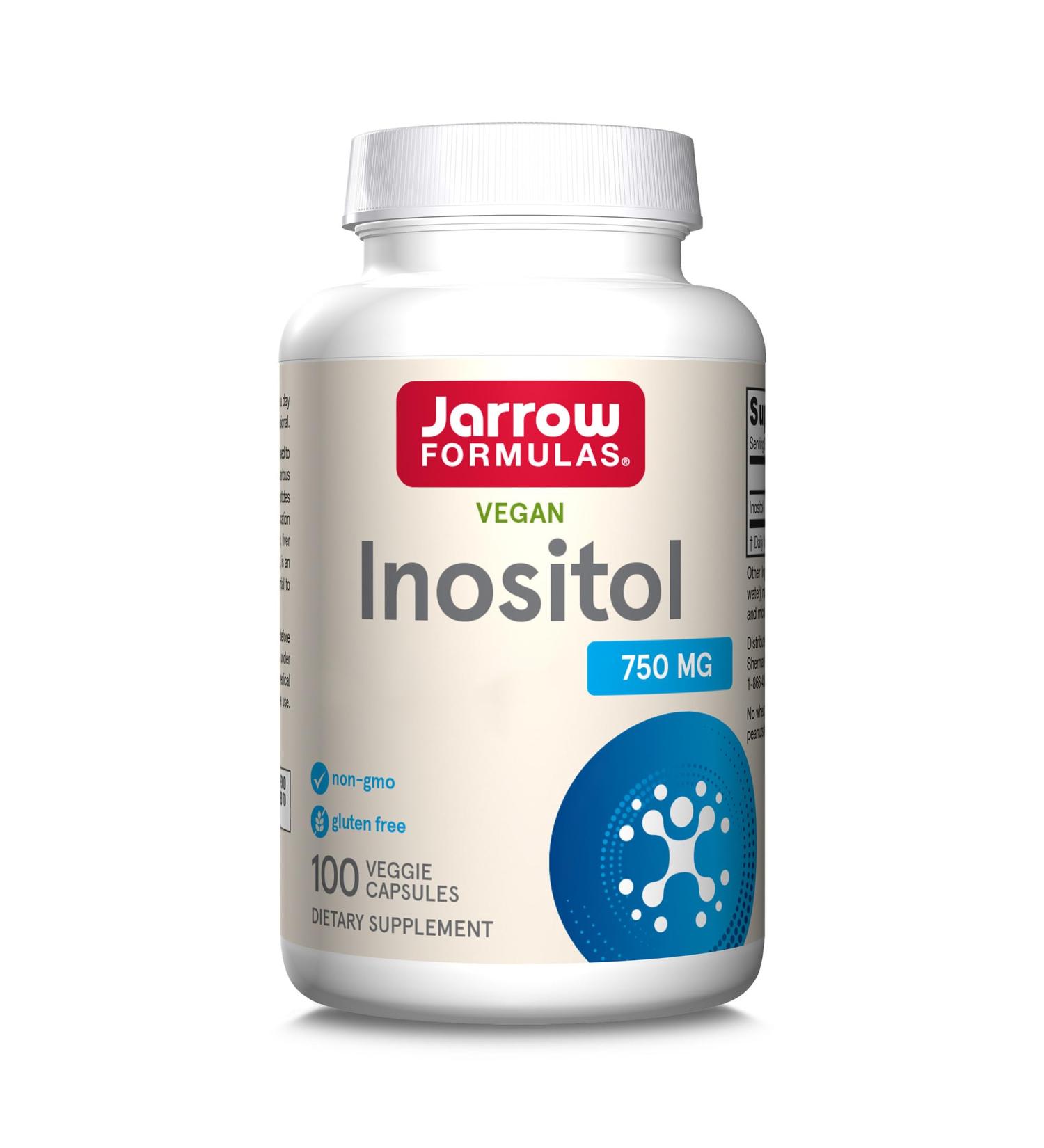 Jarrow Formulas Inositol 750mg High Dose - 100 Vegan Capsules | Lab Tested, Gluten Free, Non-GMO - Buy Online on GoSupps.com