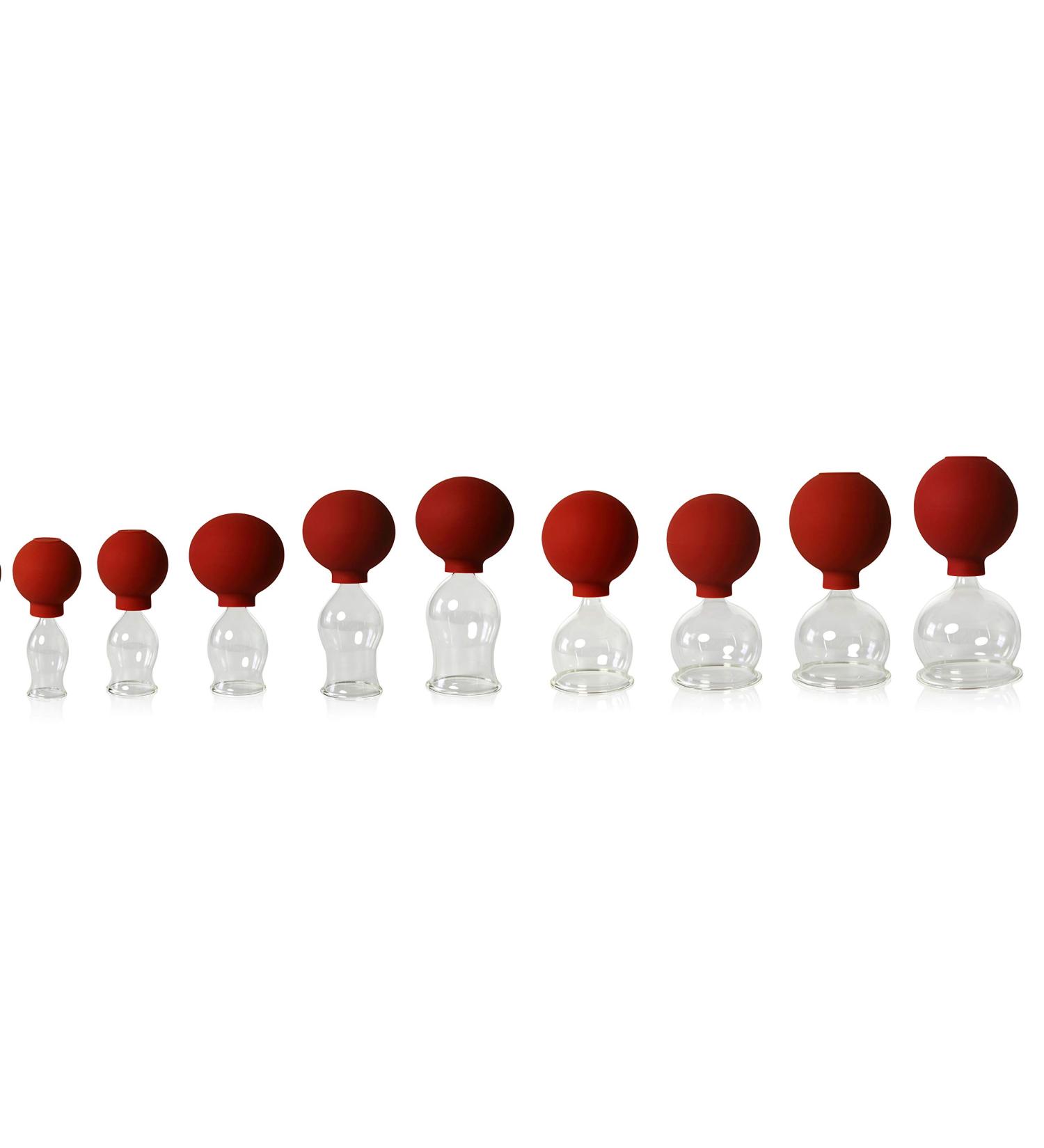 Buy Lauschaer Glass 9er Cupping Glass Set Professional Medical Cupping for Fireless Treatments (20-60mm) - Buy Online on GoSupps.com