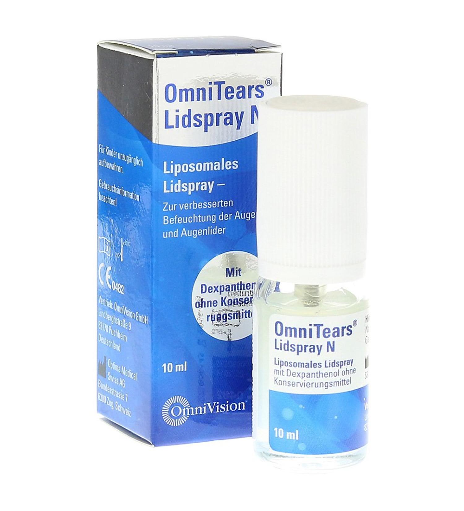 Omnitears Lidspray n for dry eyes without preservatives savings set 3x10ml.10 ml eyelid spray with soy-lecithin dexpanthenol vitamin A vitamin E.