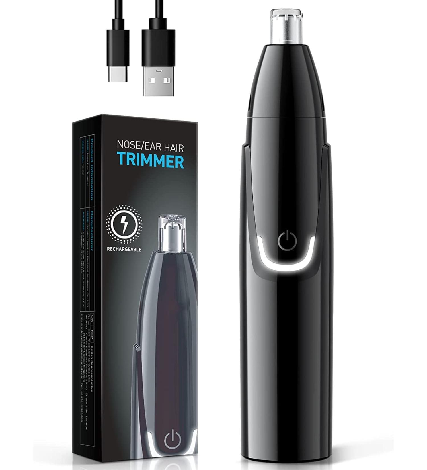 2023 Professional Ear and Nose Hair Trimmer Clipper for Men - Painless Facial & Eyebrow Grooming Tool in White - Buy Online on GoSupps.com