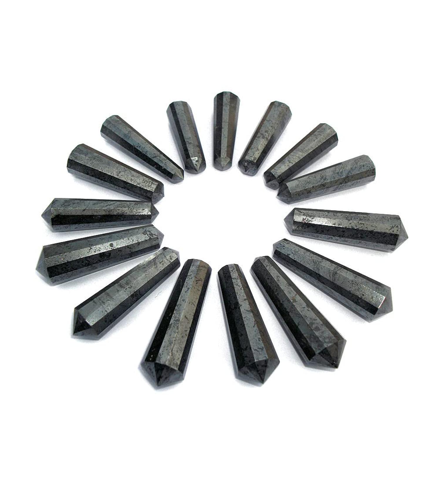 1 x 12 Cut DT Crystal Vogel Wand Point 40-60mm (Hematite)
