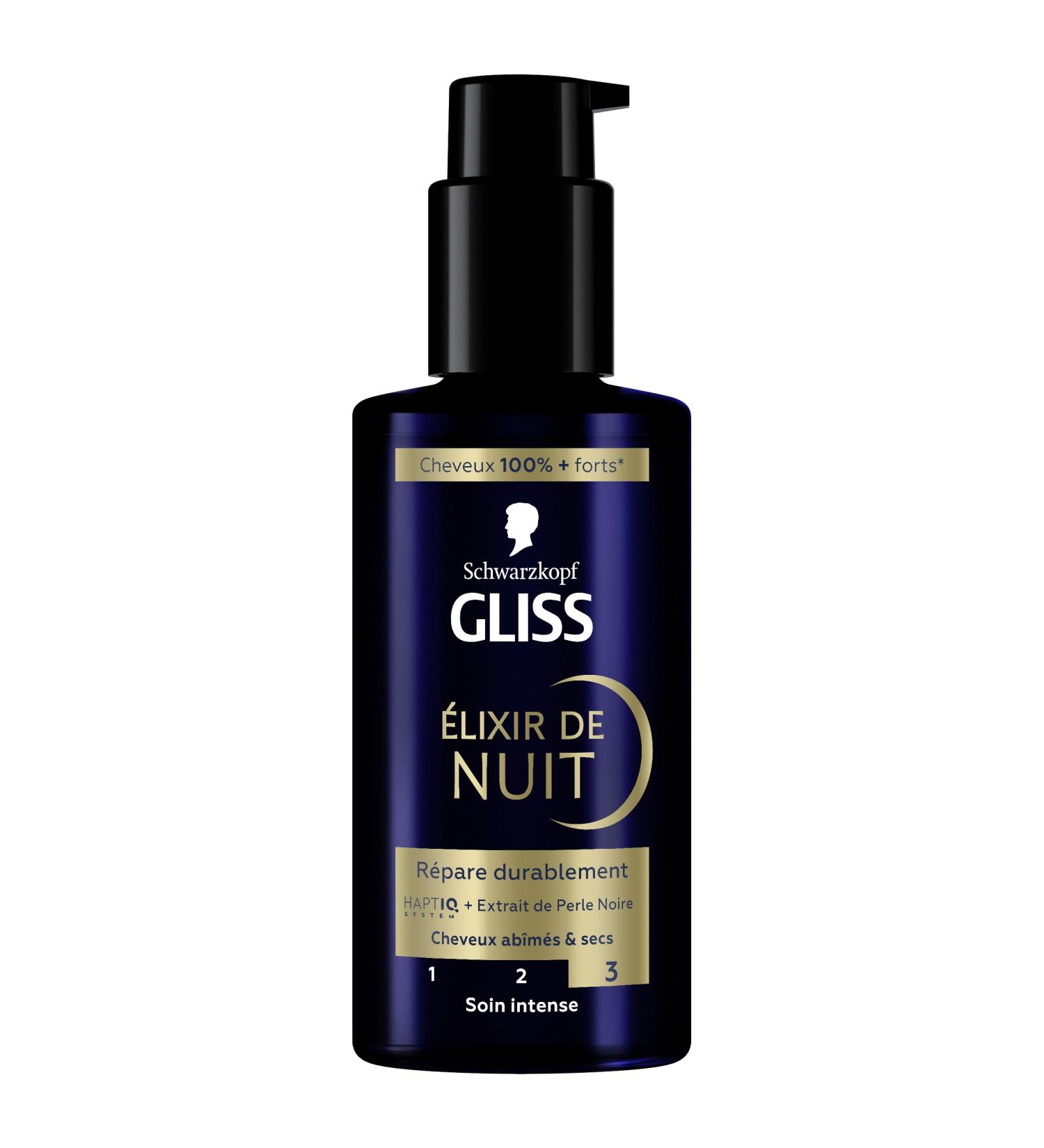 Schwarzkopf - GLISS - Night Elixir - Long-Lasting Repair - Haptiq System - Black Pearl Extract - Damaged & Dry Hair - 100% Stronger Hair - Intense Care - No Rinse - 100ml - Buy Online on GoSupps.com