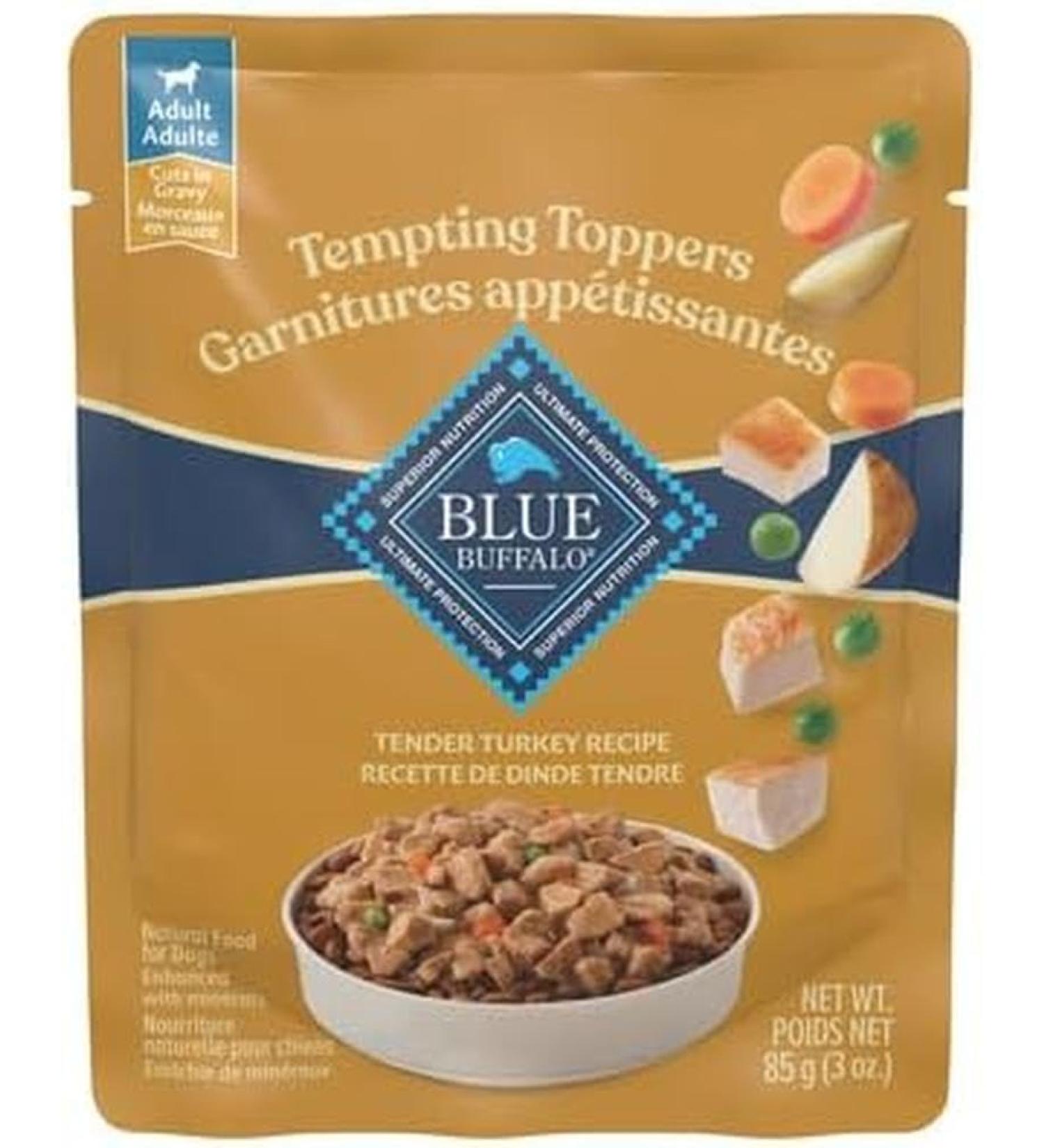 Blue Buffalo Tempting Toppers Dog Wet Food Turkey 3oz Pouch (Case of 24) Pack of 24 Turkey - Buy Online on GoSupps.com