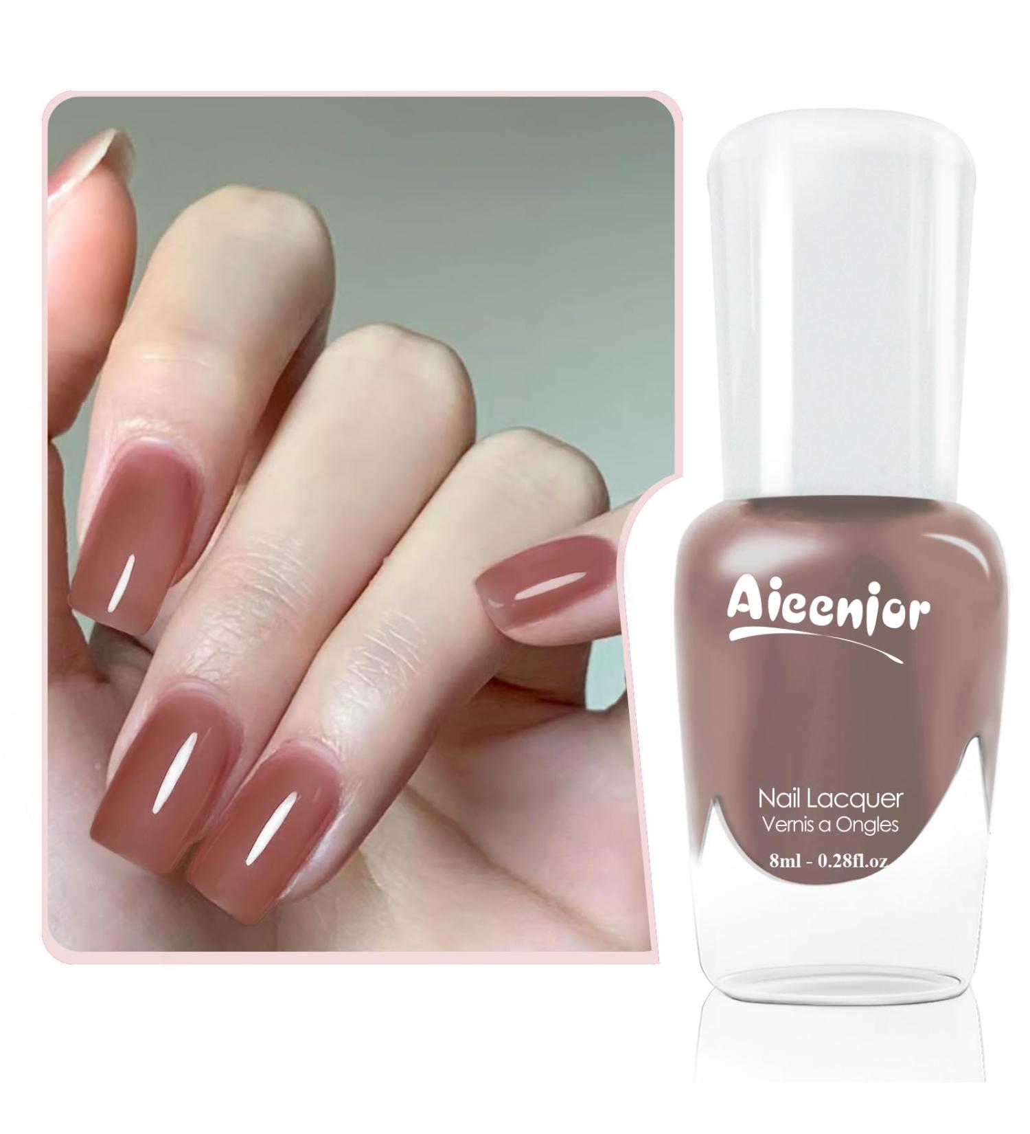 Aieenjor Nude water-based nail polish removable non-toxic and quick drying suitable for formal occasions such as weddings Valentine's Day birthday parties etc.