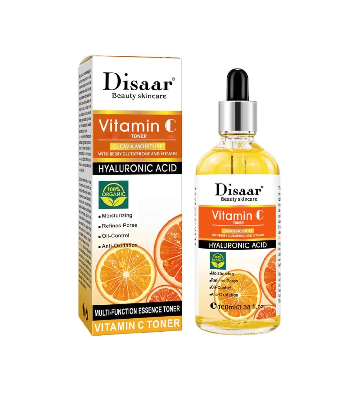 Vitamin C Toner Hyaluronic Acid Anti-Aging Moisturizing Refines Pores Oil-Control Orange Extract Repair Skin 100ml / 3.38fl.oz - Buy Online on GoSupps.com