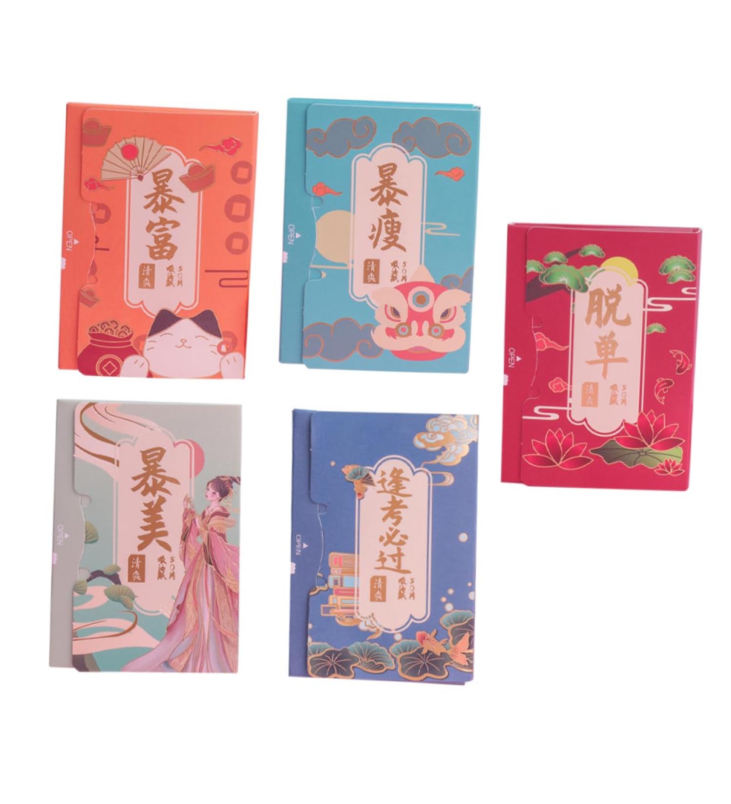 Angoily 5 Oil Blotting Paper Oil Skin Wipes Matte Blotting Paper Face Cleaning Cleansing Wipes Oil Control Facial Tissue Flax Wood Pulp Cleansing Paper Men and Women Make up - Buy Online on GoSupps.com