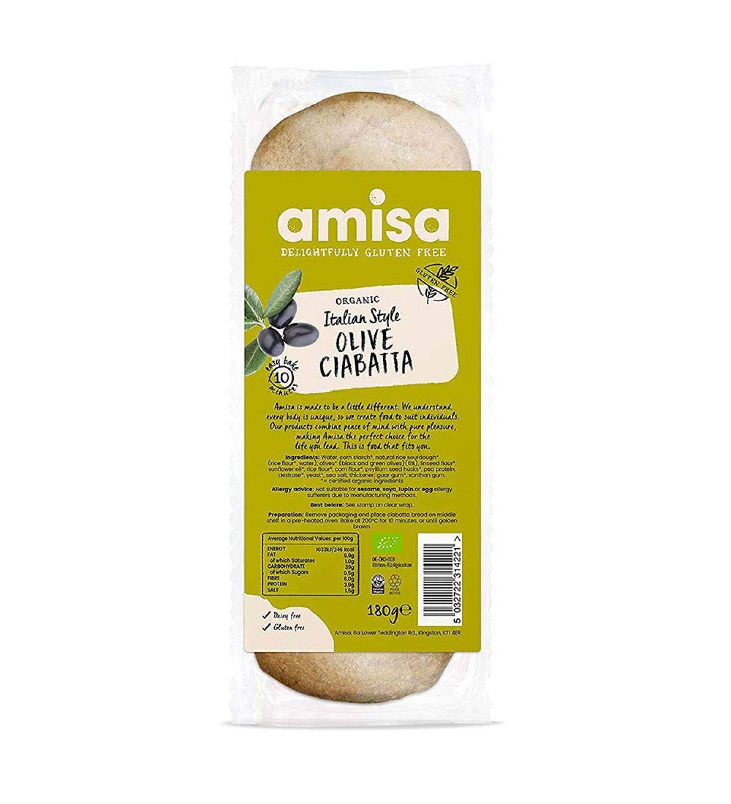 Amisa Olive Ciabatta Baguette 180g - Buy Online on GoSupps.com
