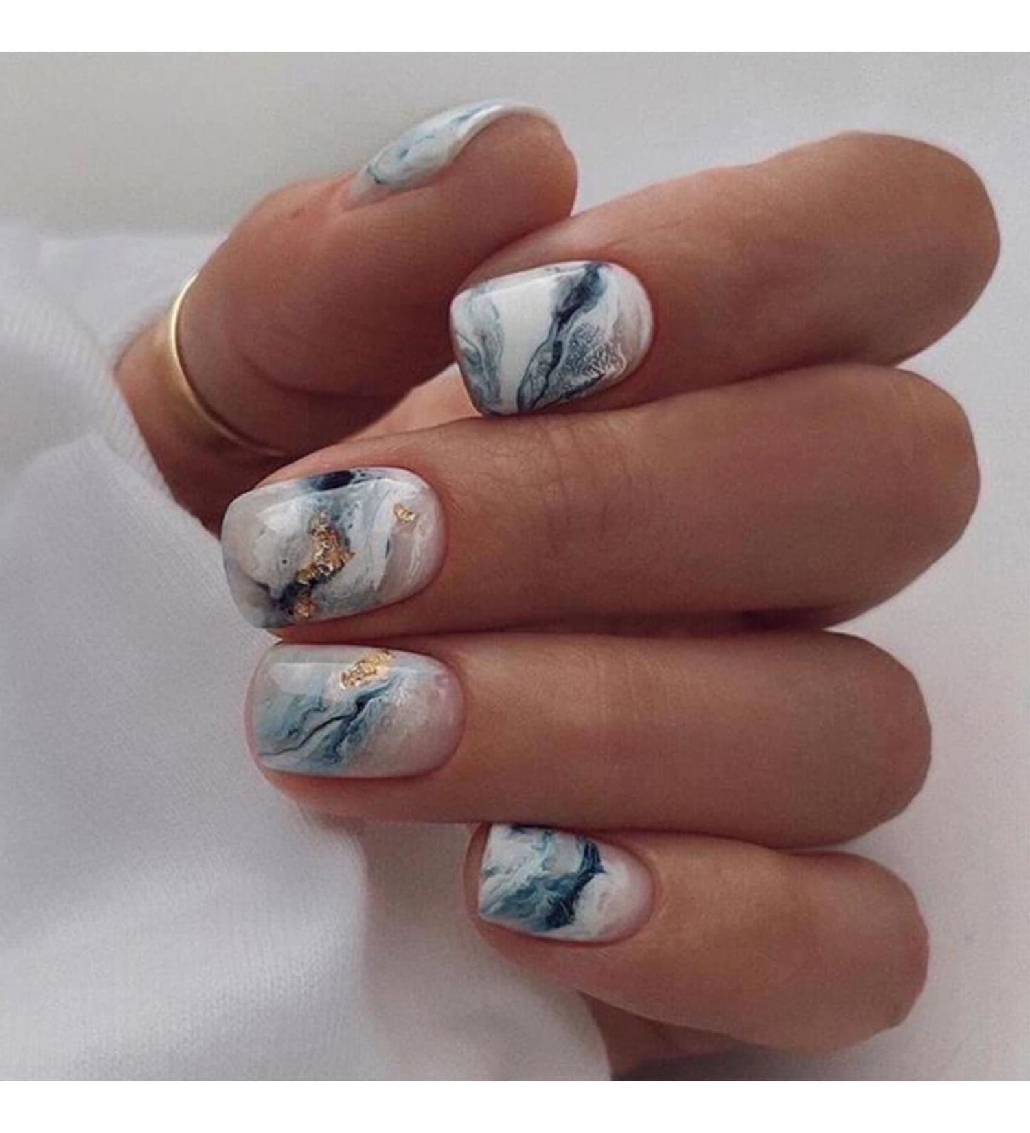 Bufenia Artificial Nails - Square Short White Gradient - 24pcs | International Shipping Available - Buy Online on GoSupps.com