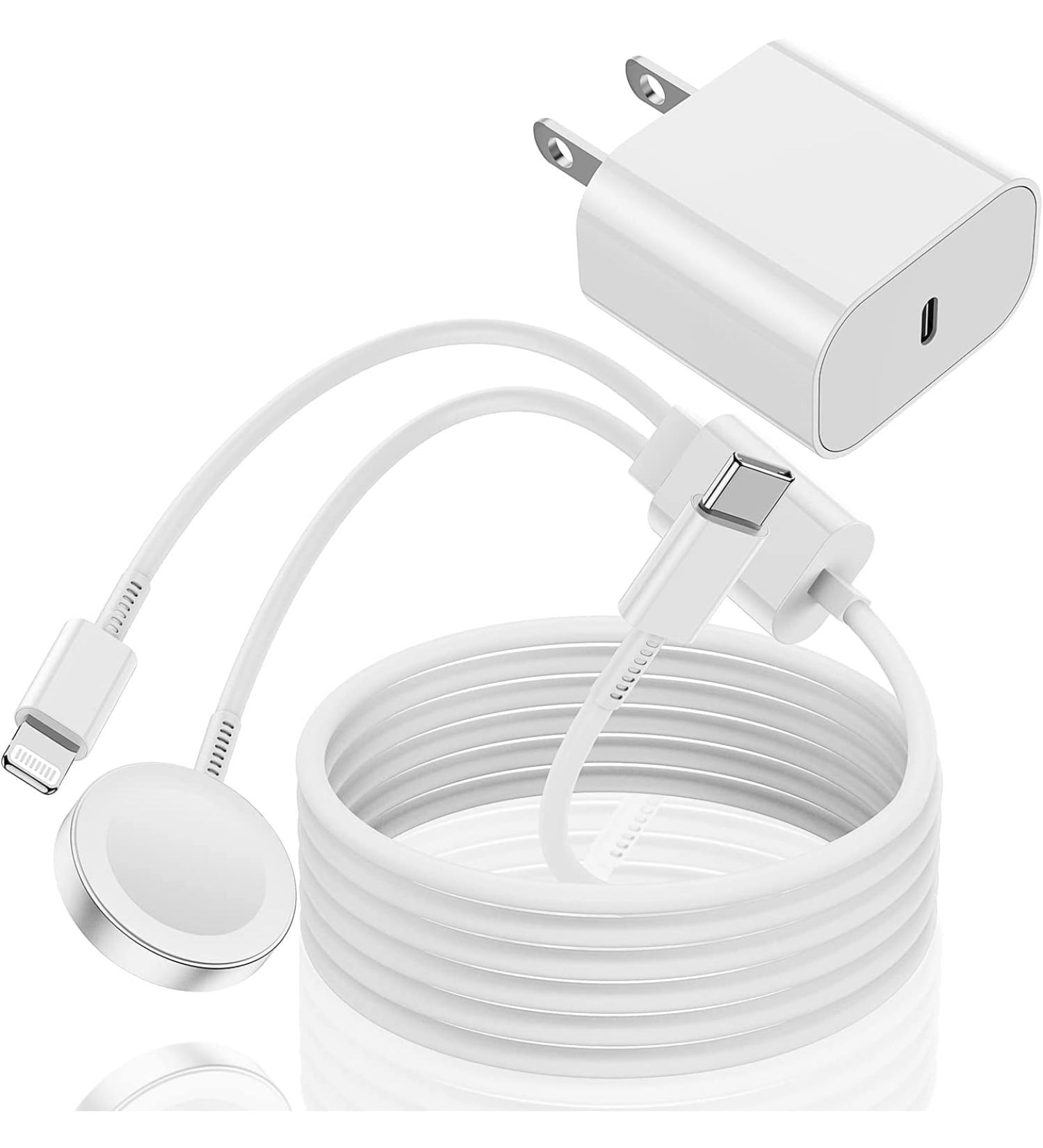 Apple MFi Certified USB C Charger for Apple Watch & iPhone - Fast Charging Cable - 6Ft White - Compatible with Apple Watch Series 8/7/SE/6/5/4/3/2/1 and iPhone 14/13/12/11 - Buy Online on GoSupps.com