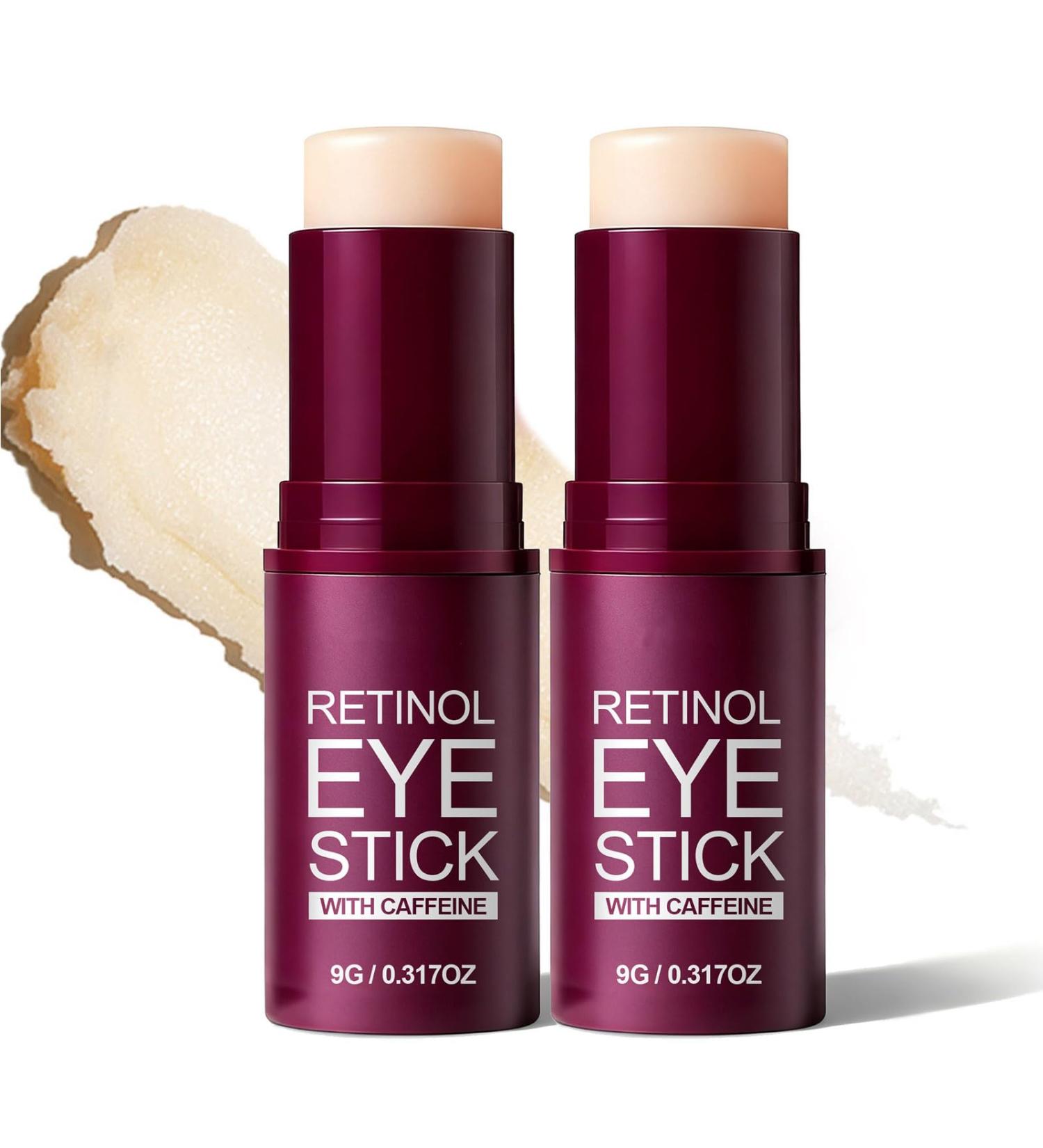 2 Pcs Retinol Eye Cream Stick Anti-Aging Caffeine Under Eye Balm Stick for Wrinkles Dark Circles Puffiness & Bags Under Eyes Hydrating & Firming Gently Firm & Lift Delicate Skin Easy Daily Use - Buy Online on GoSupps.com