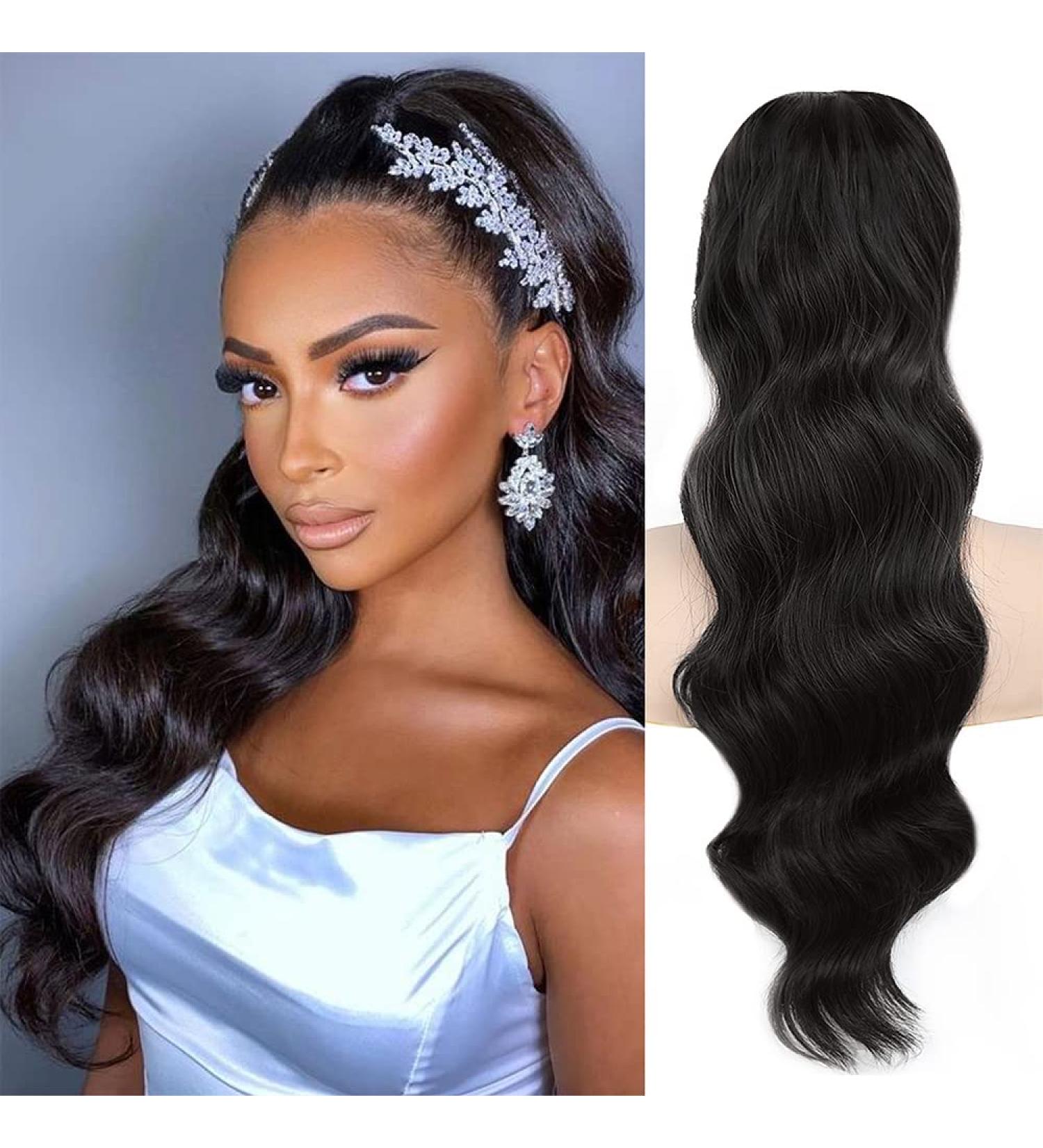 MOTEFOUS 24 Inch Long Body Wave Curly Ponytail Hair Extension - Synthetic Drawstring Wavy Ponytail Hairpiece for Women - Buy Online on GoSupps.com