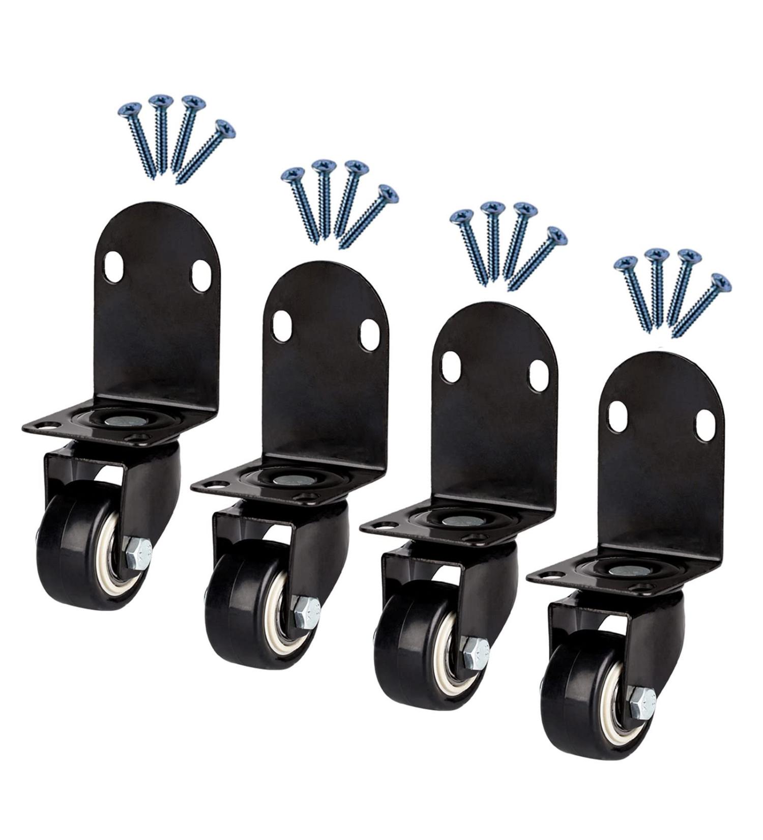 Threaded Shaft Swivel Castors Ball Castors Set of 4Swivel Castors L Shape Bracket Castors Furniture Castor with Brakes 120kg Load Capacity for Cots Flower Stands Desks 2"-4 Brakes(4nobrakes 1.5in) 1.5in 4nobrakes - Buy Online on GoSupps.com
