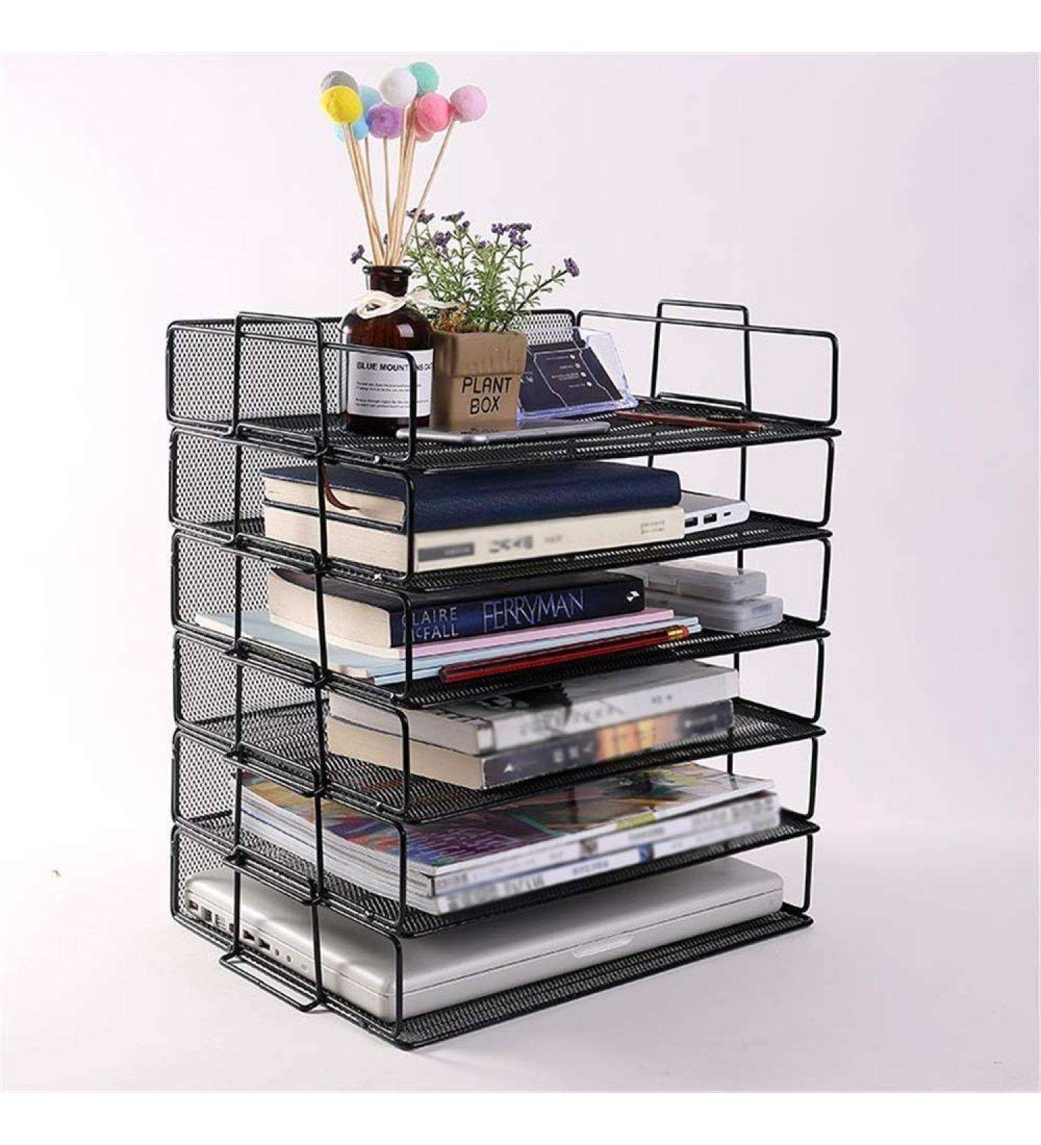 Storage Rack/File Holder Magazine File Rack Desk Organizers and Accessories Letter Trays - Metal Mesh File Holder Organizer Office School - Buy Online on GoSupps.com