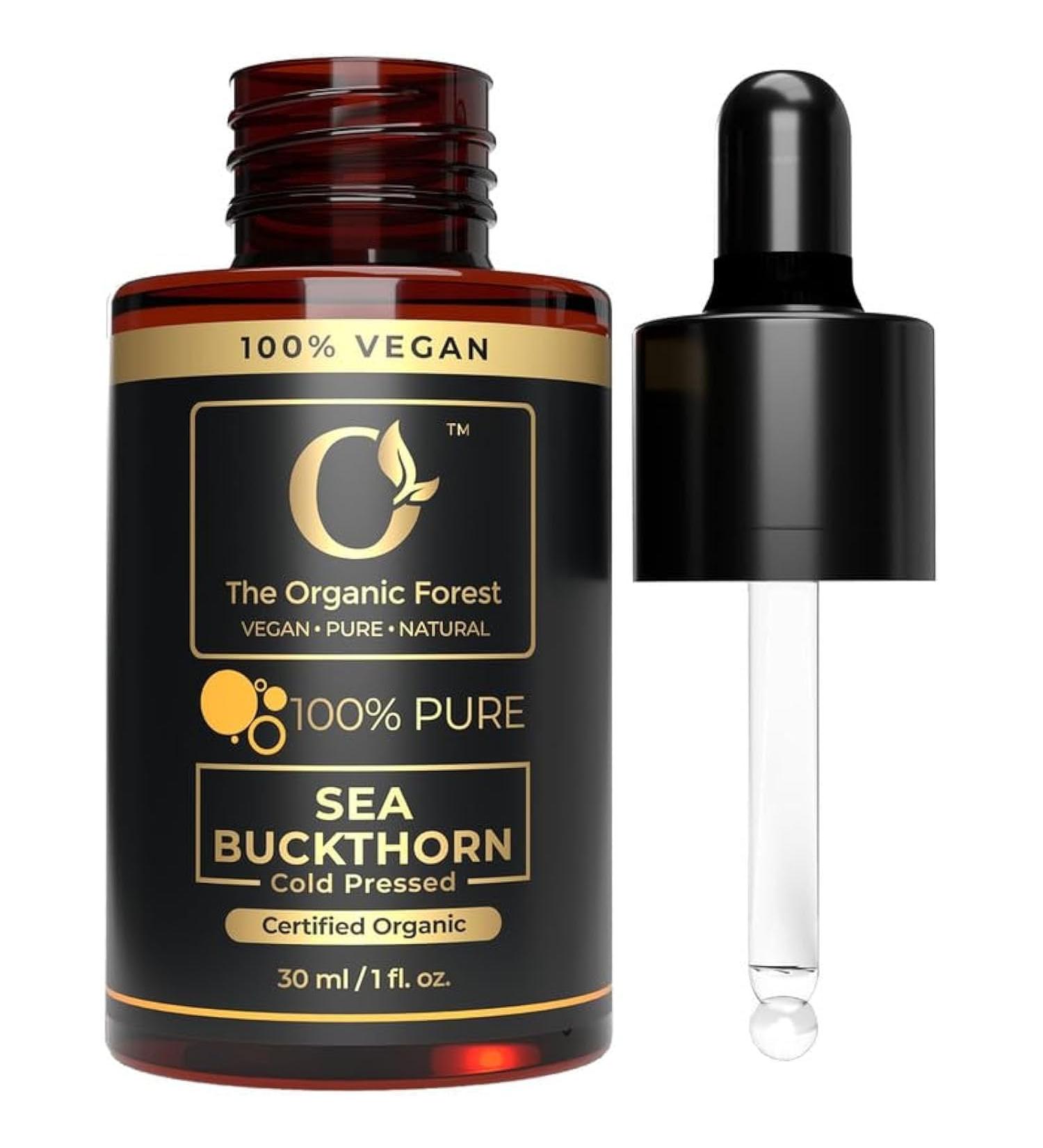 USDA Organic Sea Buckthorn Oil - Pure Sea Buckthorn Oil for Face and Skin Natural Moisturizer for Radiant Skin Organic Sea Buckthorn Seed Oil for Nourished Skin - Cold Pressed and Unrefined - Buy Online on GoSupps.com