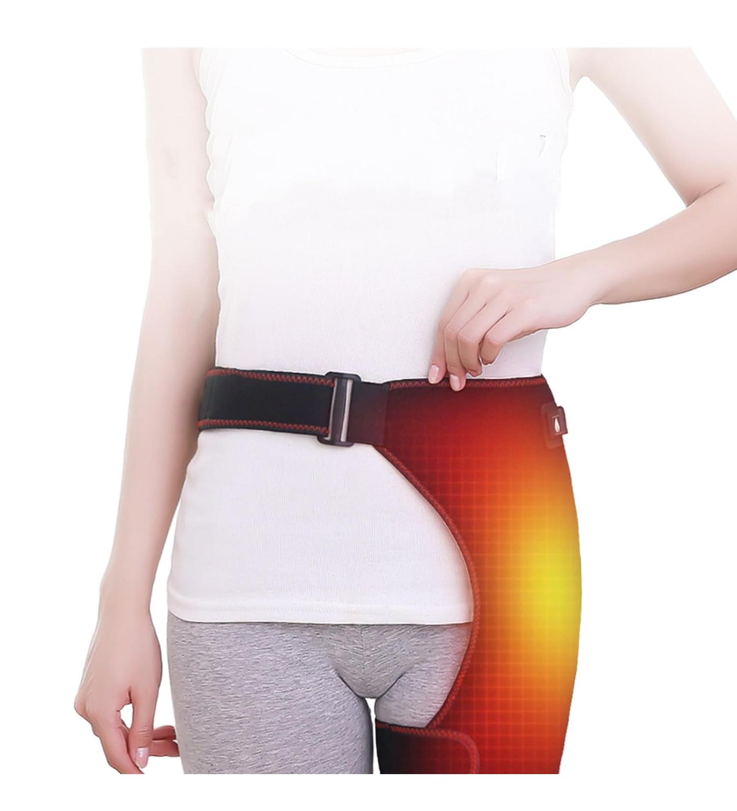 Adjustable Heating Hip Brace for Lower Back and Hip Support - USB Heated Groin Wrap for Sciatica Relief and Muscle Recovery - Buy Online on GoSupps.com