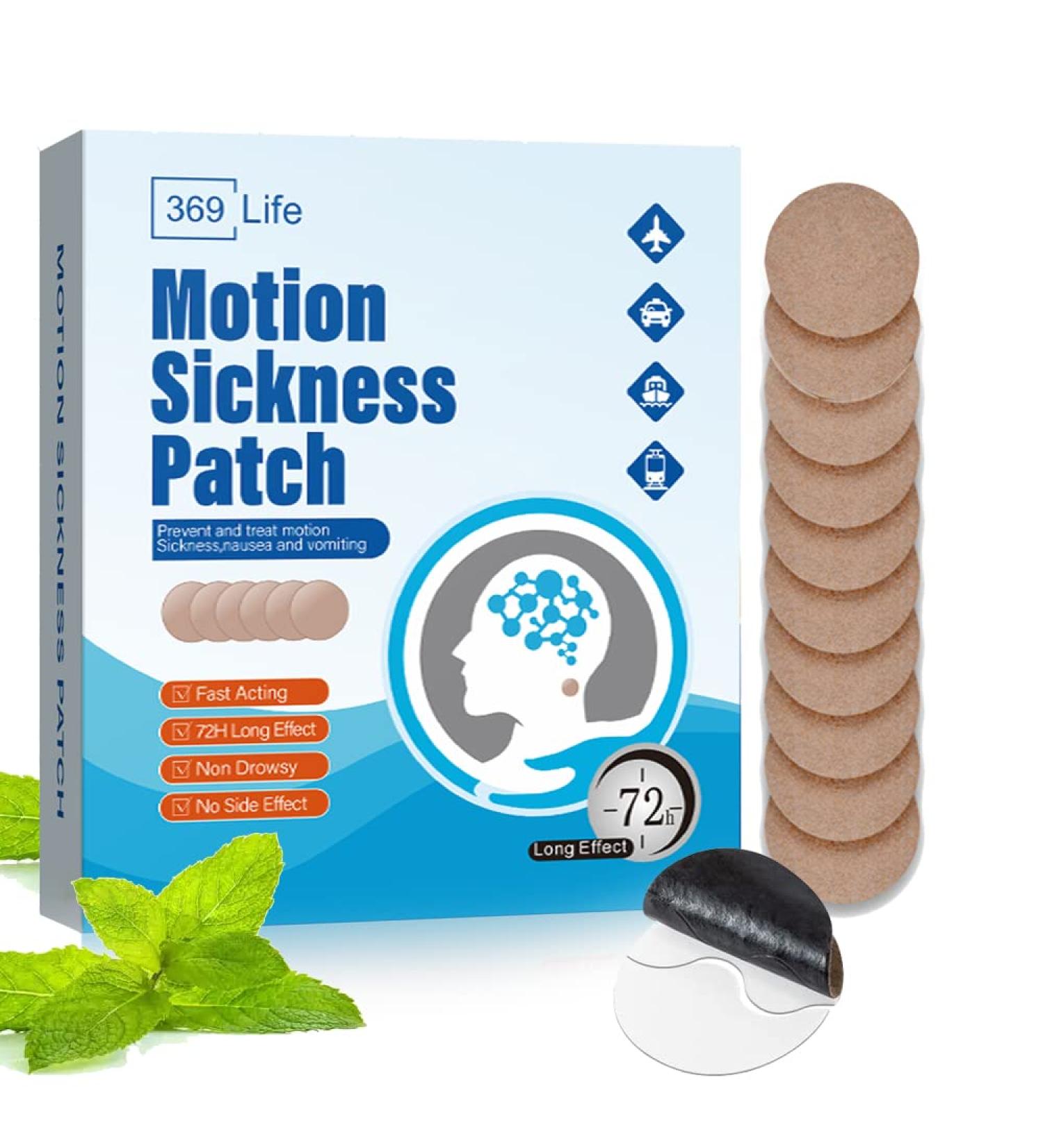 369 Life Motion Sickness Patches - 10 Sea Sickness Patch for Cruise - Adults and Kids - Buy Online on GoSupps.com