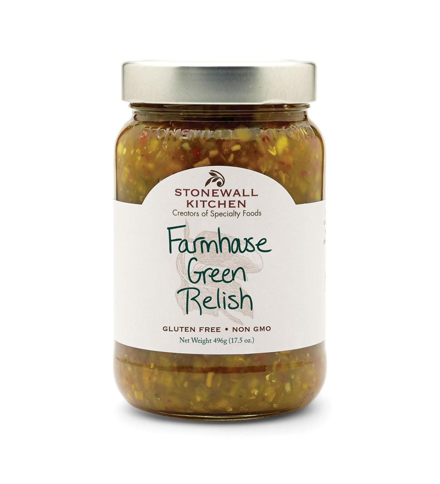Farmhouse Green Relish - Stonewall Kitchen (496g) | Perfect for Burgers Hot Dogs & Sandwiches - International Shipping Available - Buy Online on GoSupps.com