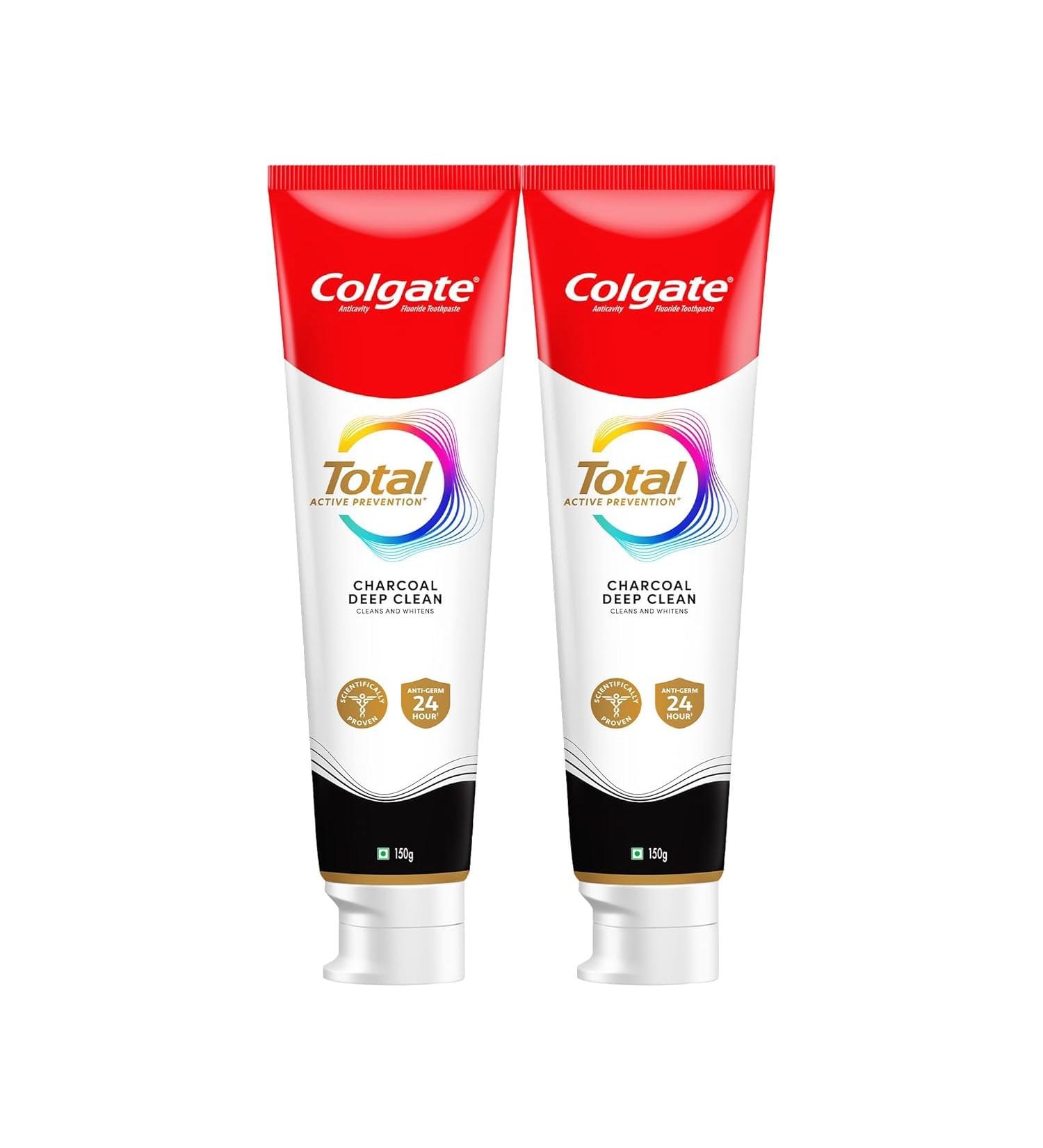 Charcoal Deep Clean Anti-Germ Toothpaste 300g Total Whole Mouth Health 12-Hour Protection Combo Pack - Buy Online on GoSupps.com