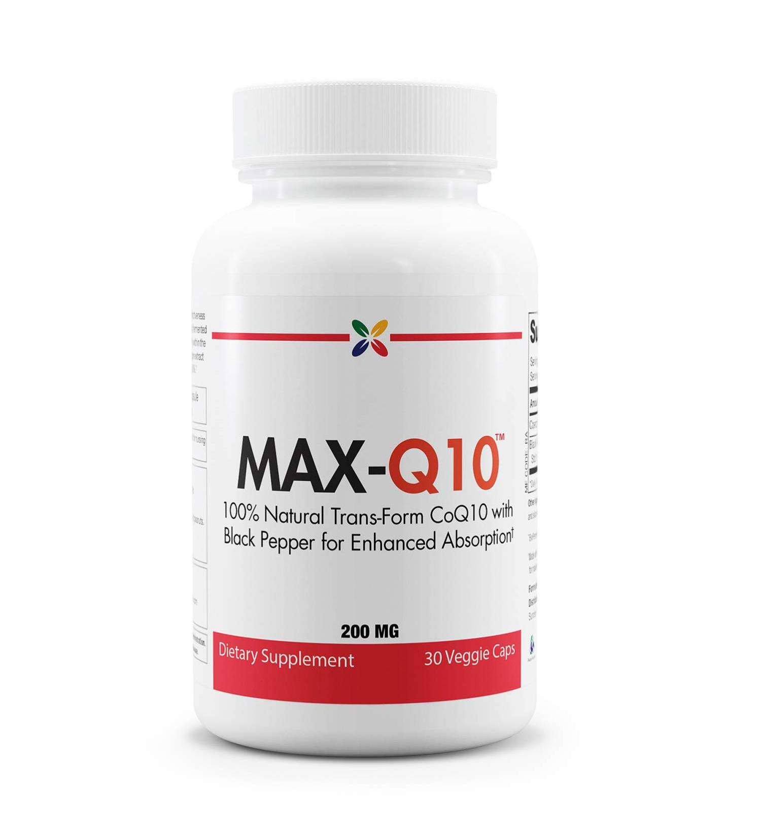 Stop Aging Now MAX-Q10 CoEnzyme 200 mg - Kaneka Q10 & BioPerine for Heart Health & Energy | Buy Internationally - Buy Online on GoSupps.com
