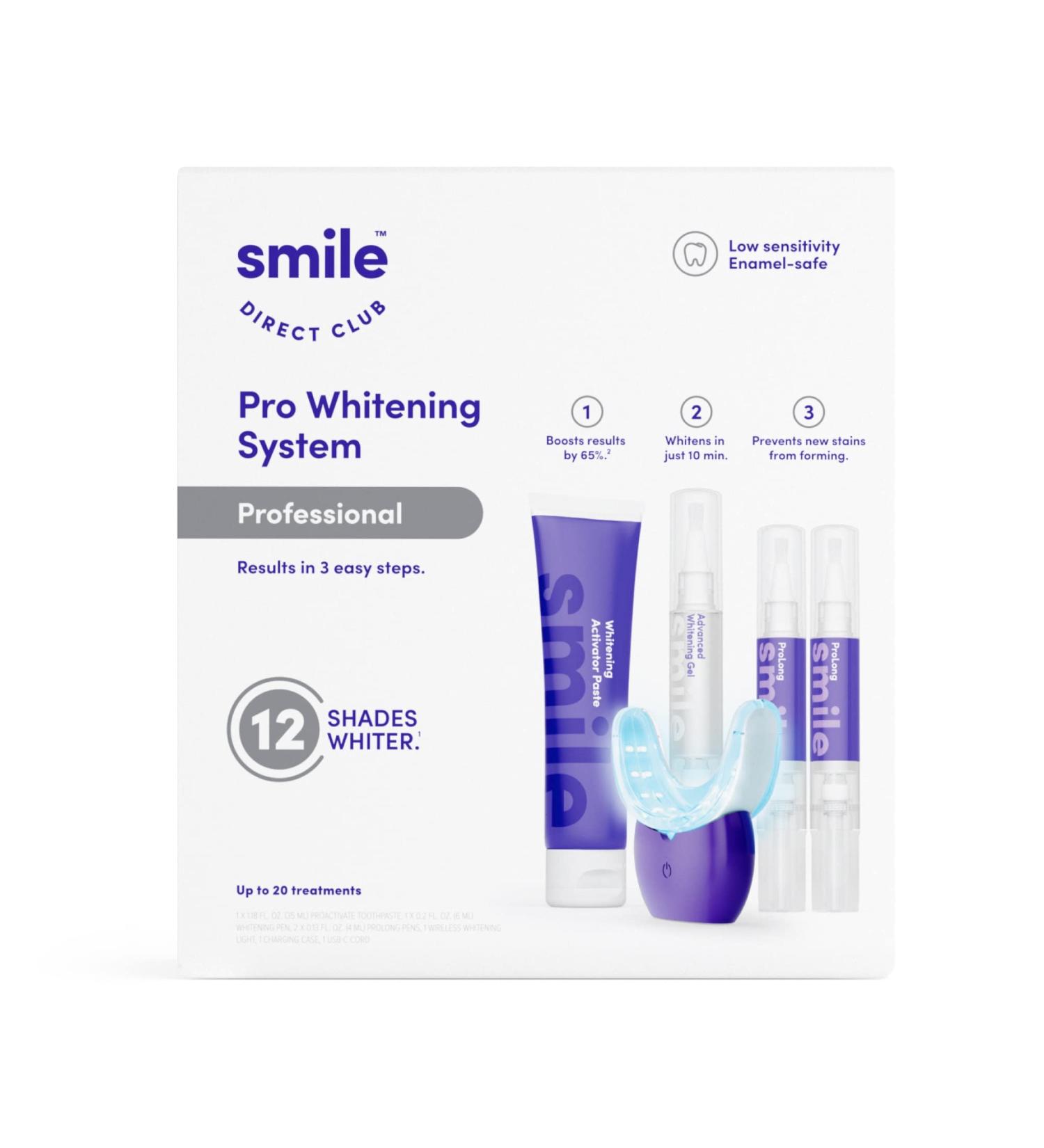 SmileDirectClub Pro Teeth Whitening System - 3 Pack Gel Pens with Wireless LED Light | Accelerator Toothpaste | Enamel Safe - 0.33 Fl Oz (Pack of 5) - Buy Online on GoSupps.com
