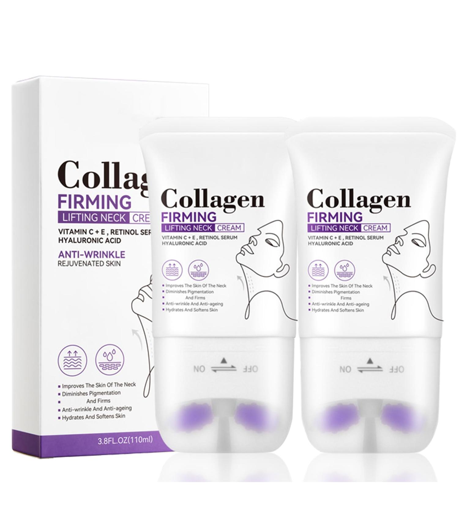 Neck Collagen Cream with Roller Anti-Aging Neck Creams for Tightening and Firming Tighten and Lift Neck Cream Reduce Wrinkles Fine Lines and Double Chin Moisturizing Firm and Lift Sagging Skin (2) - Buy Online on GoSupps.com