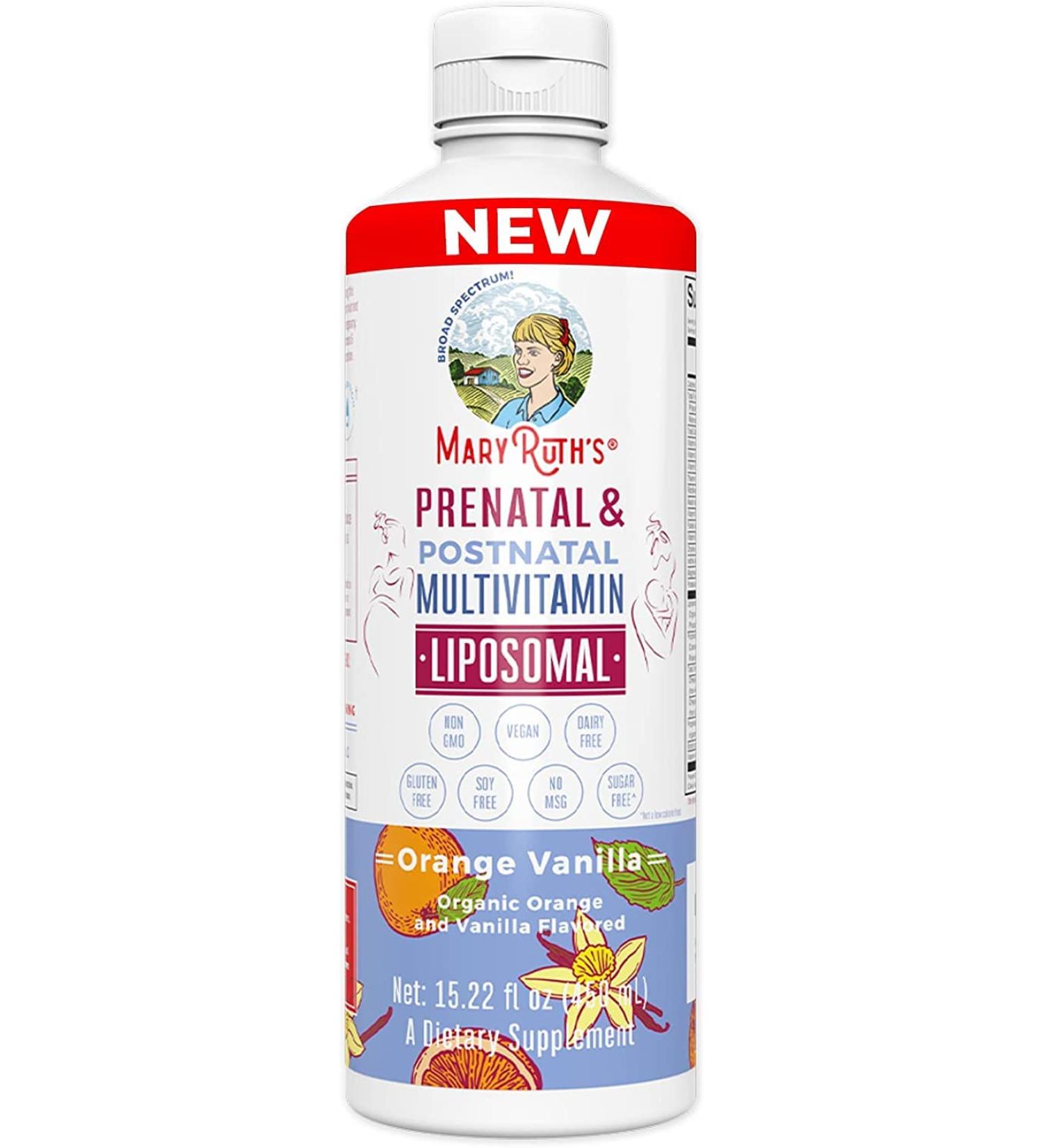 MaryRuth's Prenatal & Postnatal Multivitamin for Women | Sugar Free | Vegan & Non-GMO | Gluten Free | 15.22oz Liquid Liposomal - Formulated for Pre-Conception, Pregnancy & Nursing - Buy Online on GoSupps.com