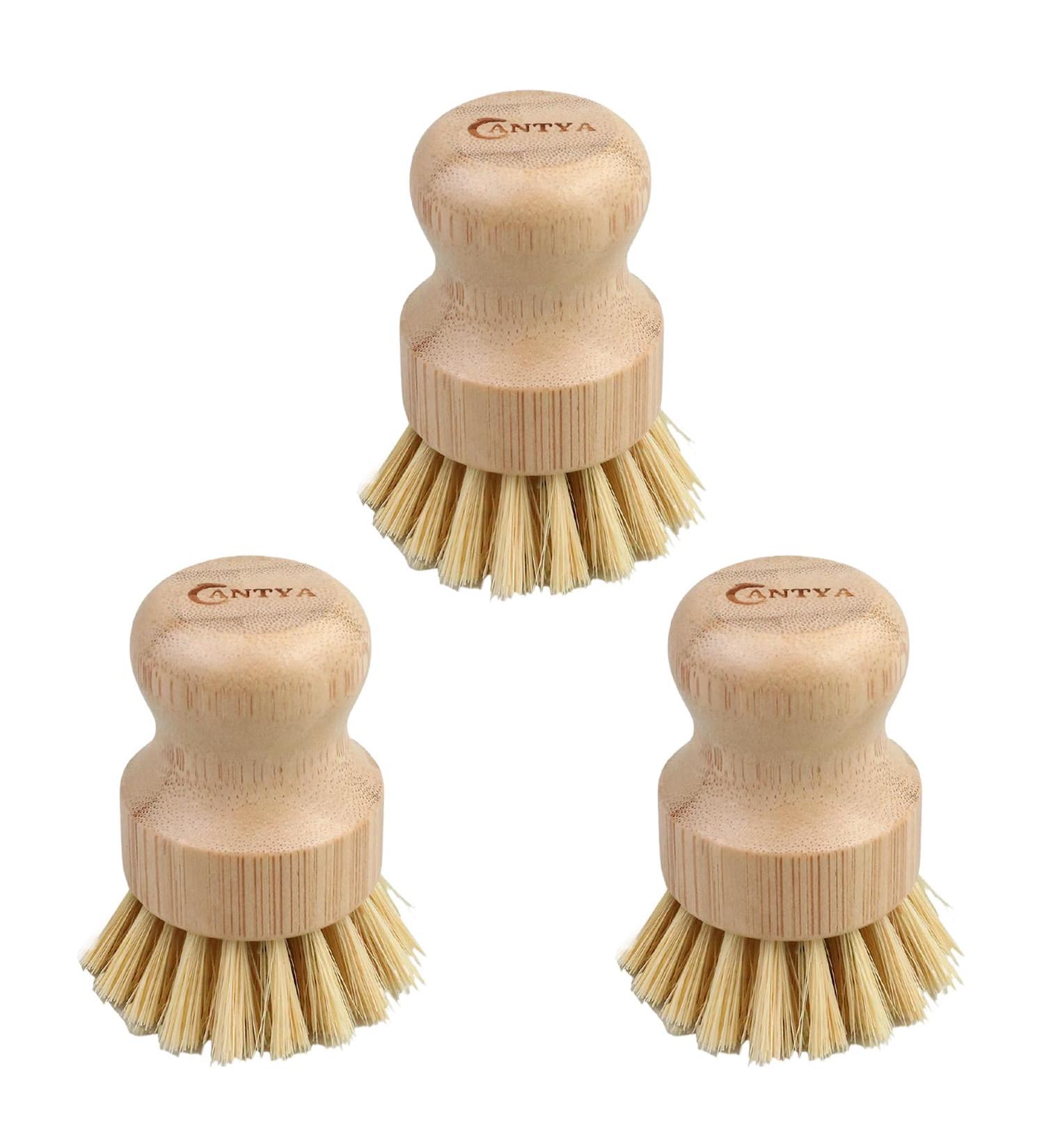 Bamboo Dish Brush - 3 Pcs Soft Natural Bamboo Wok Brush Dish Scrub Brush Pot Scrubber Dish Scrubber Brush Dishwashing Brush for Cleaning Pans Pots and Sink 3 Pcs Soft Brush - Buy Online on GoSupps.com