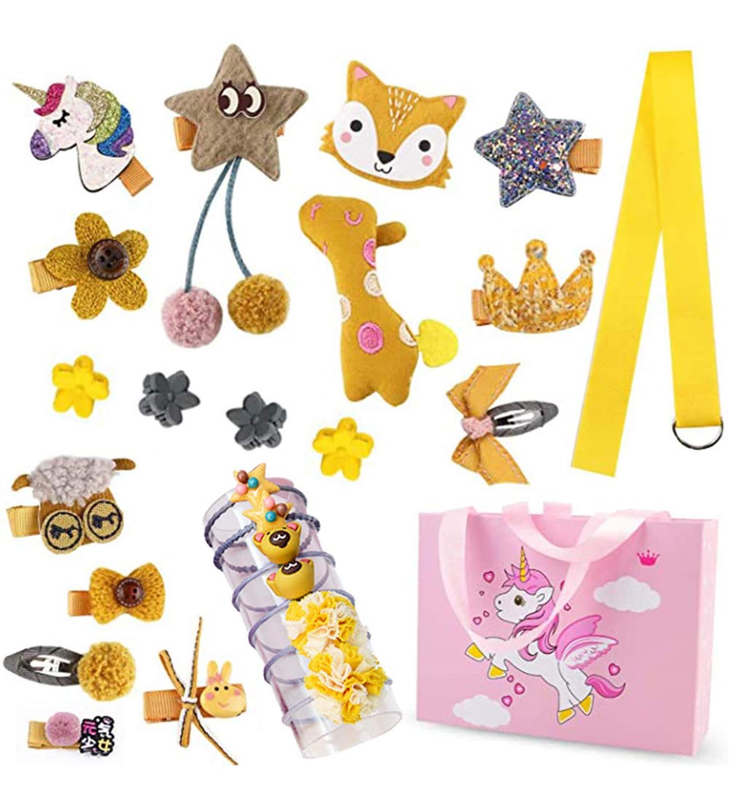 NALCY 24-Piece Hair Clips Set for Girls - Cute Yellow Hair Accessories with Box - Buy Online on GoSupps.com
