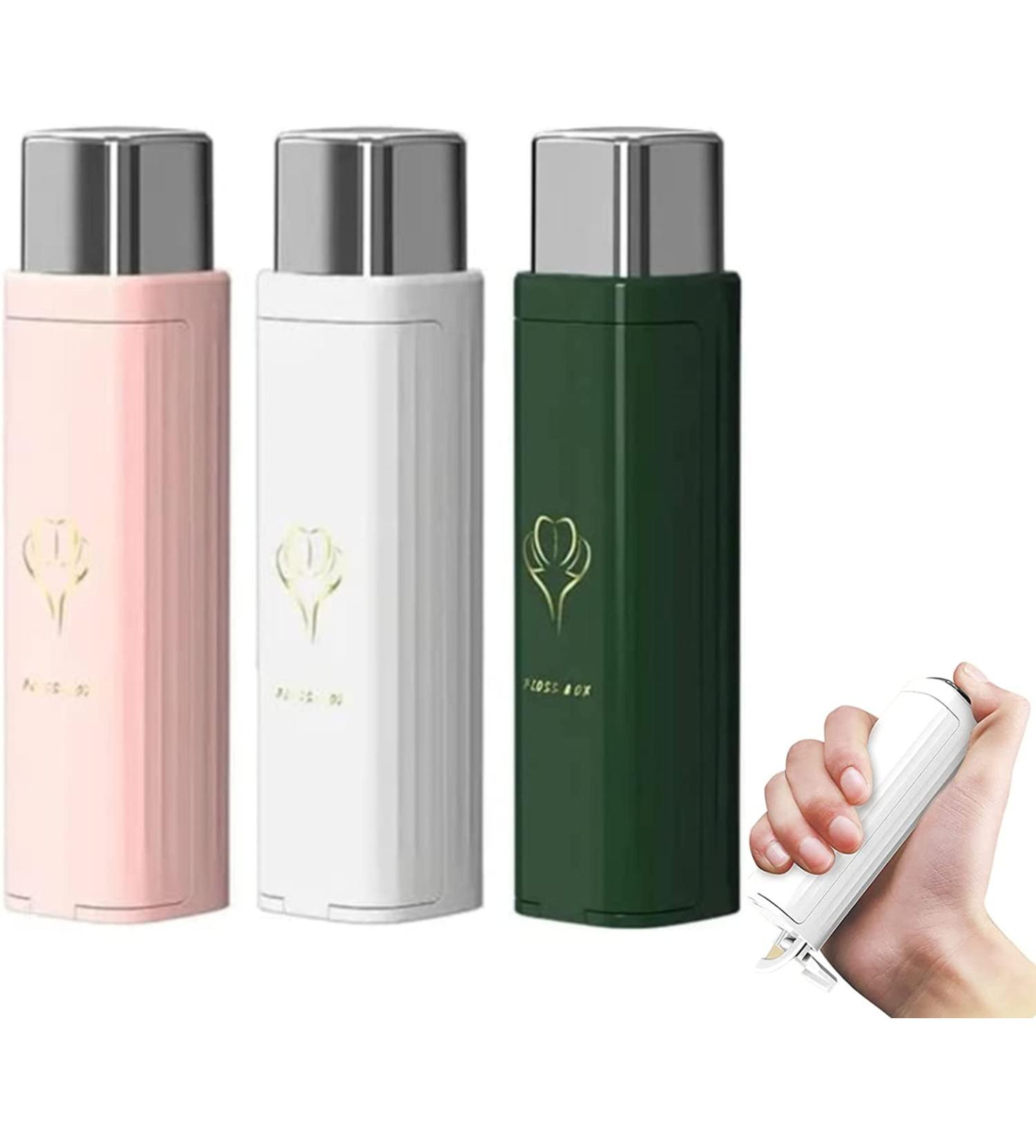 3PC Portable Dental Floss Dispenser | Automatic Floss Case with 50 Refillable Sticks | Ideal for Travel & Teeth Cleaning - Buy Online on GoSupps.com