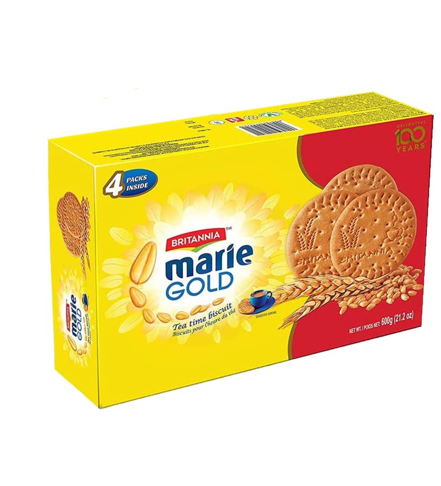 BRITANNIA Marie Gold Cookies 21.16oz (600g) - Crunchy Tea Time Snack - Delicious Vegetarian Biscuits - 1.32lb Pack - Buy Online on GoSupps.com