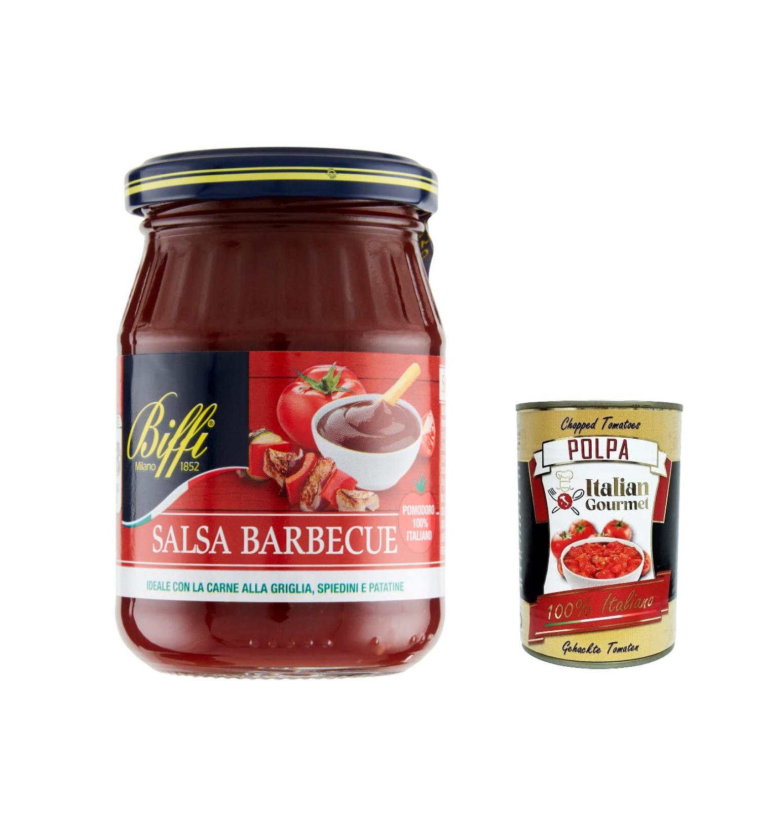  Italian Gourmet E.R. Biffi Barbecue Salsa BBQ Sauce A mildly spicy sauce with a smoky flavor 100% Italian tomato 210g + gourmet Italian polpa 400g - Buy Online on GoSupps.com