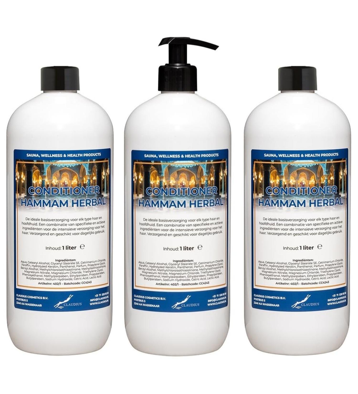 Claudius Herbal 1-liter steam air conditioner with 1 black pump - Pack of 3