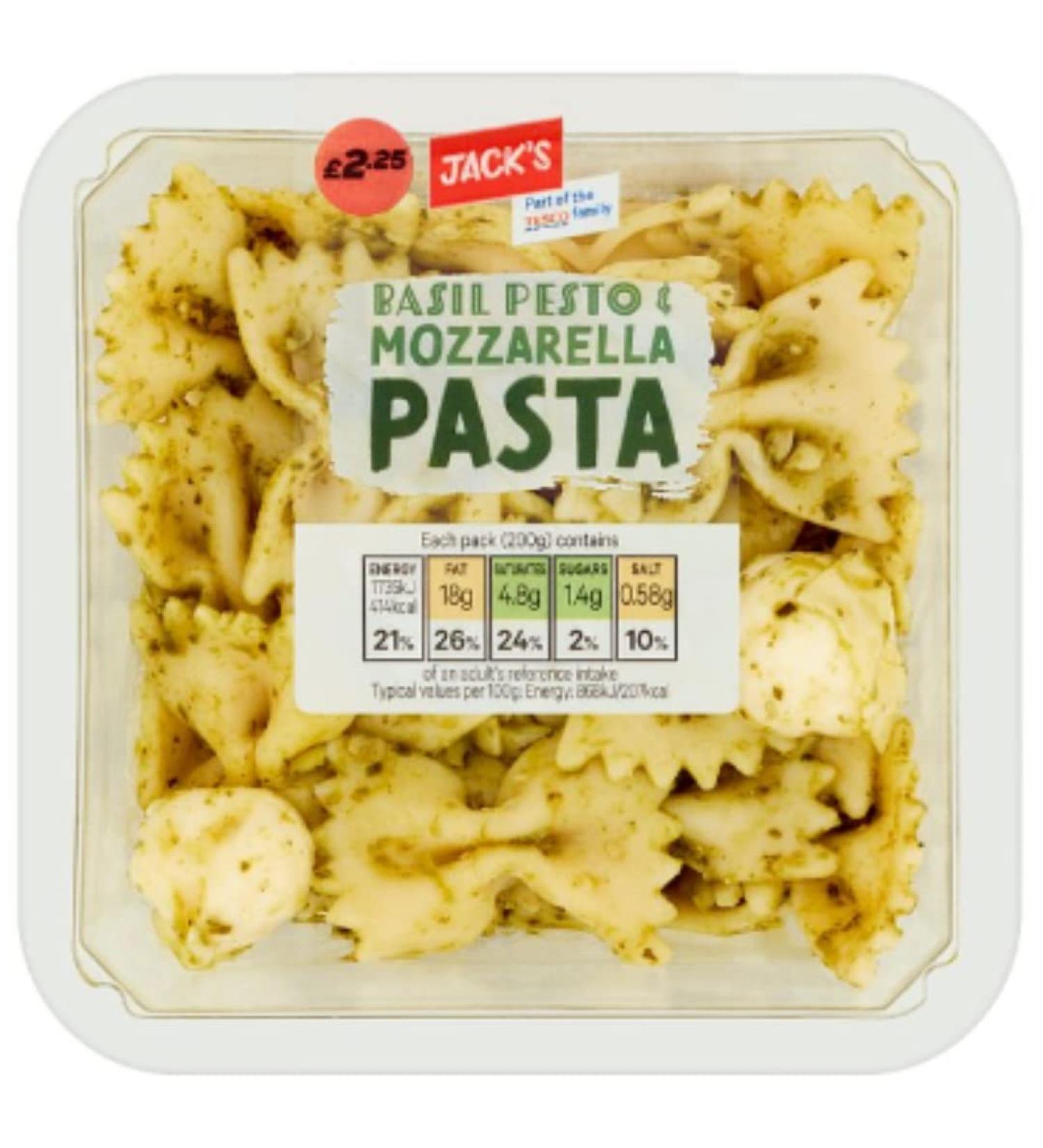 Jack's Basil Pesto & Mozzarella Pasta 200g x 8 Mozzarella Pasta 8