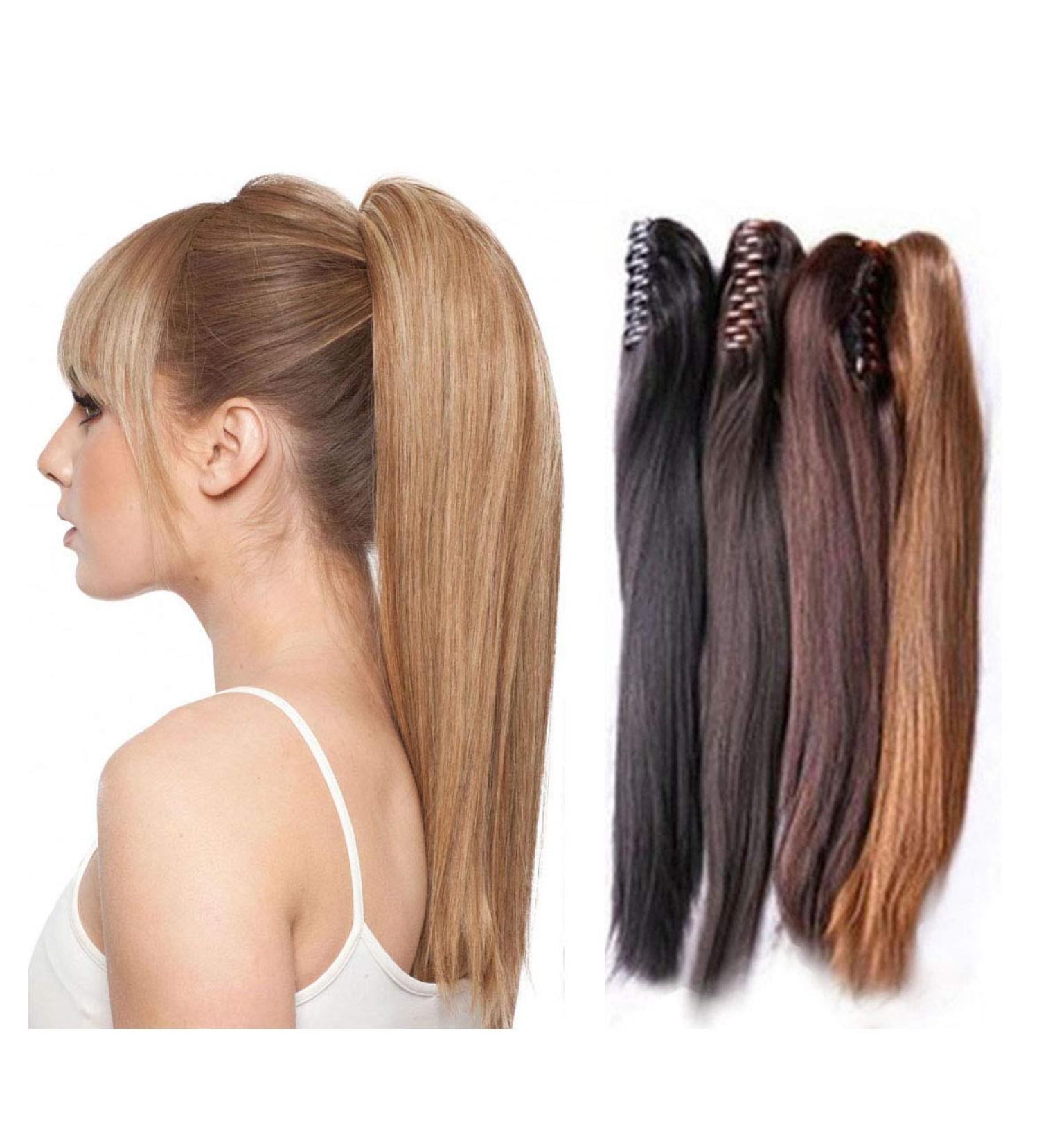 Remehi 15-Inch Ponytail Hair Extension - Smooth Real Hair Claw Clip Medium Brown (Size 4) for Girls & Women | 38.1 cm 85 g - Buy Online on GoSupps.com