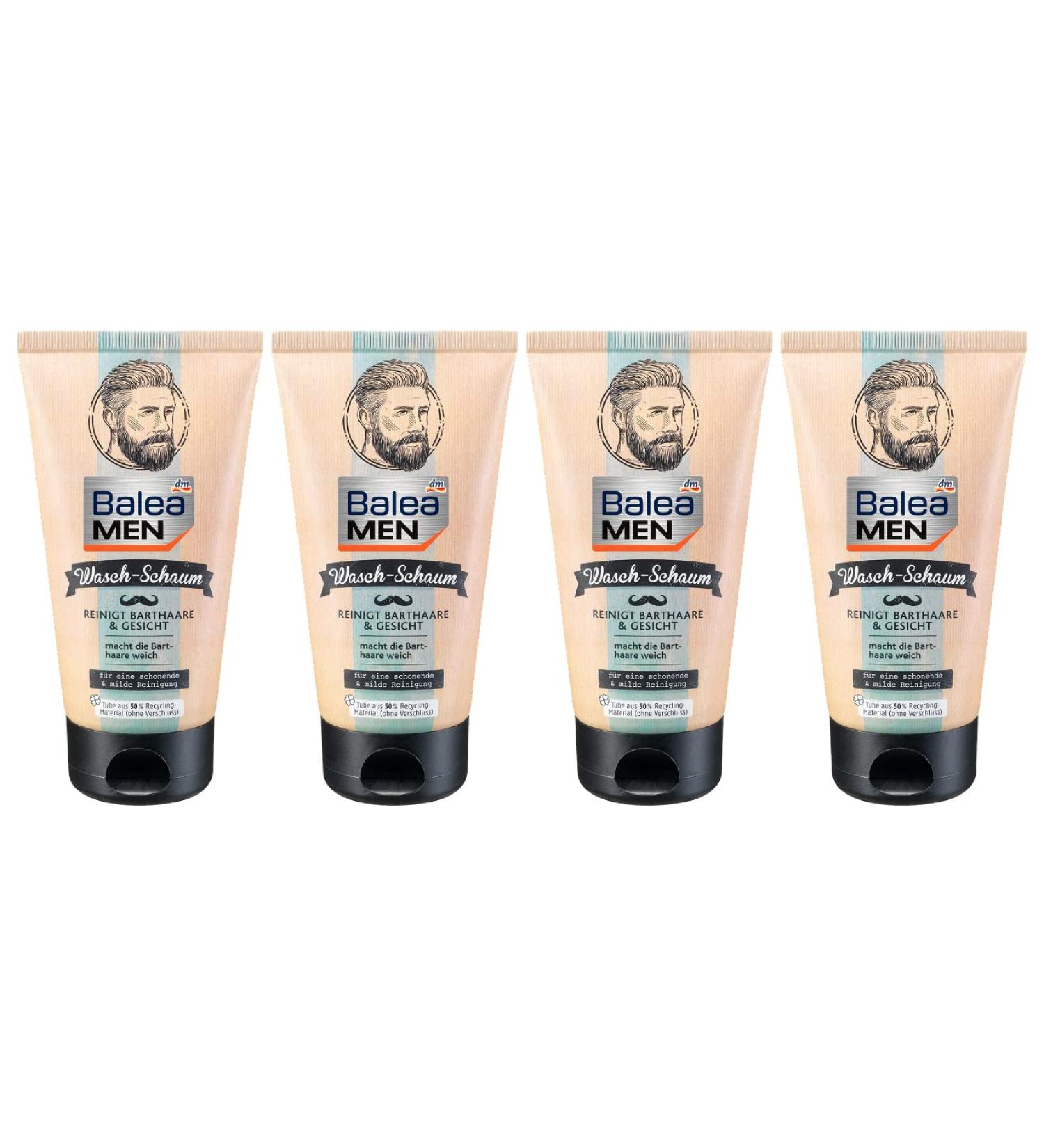 Balea MEN Lot de 4 ponges nettoyantes pour barbe et visage 4 x 150 ml - Buy Online on GoSupps.com