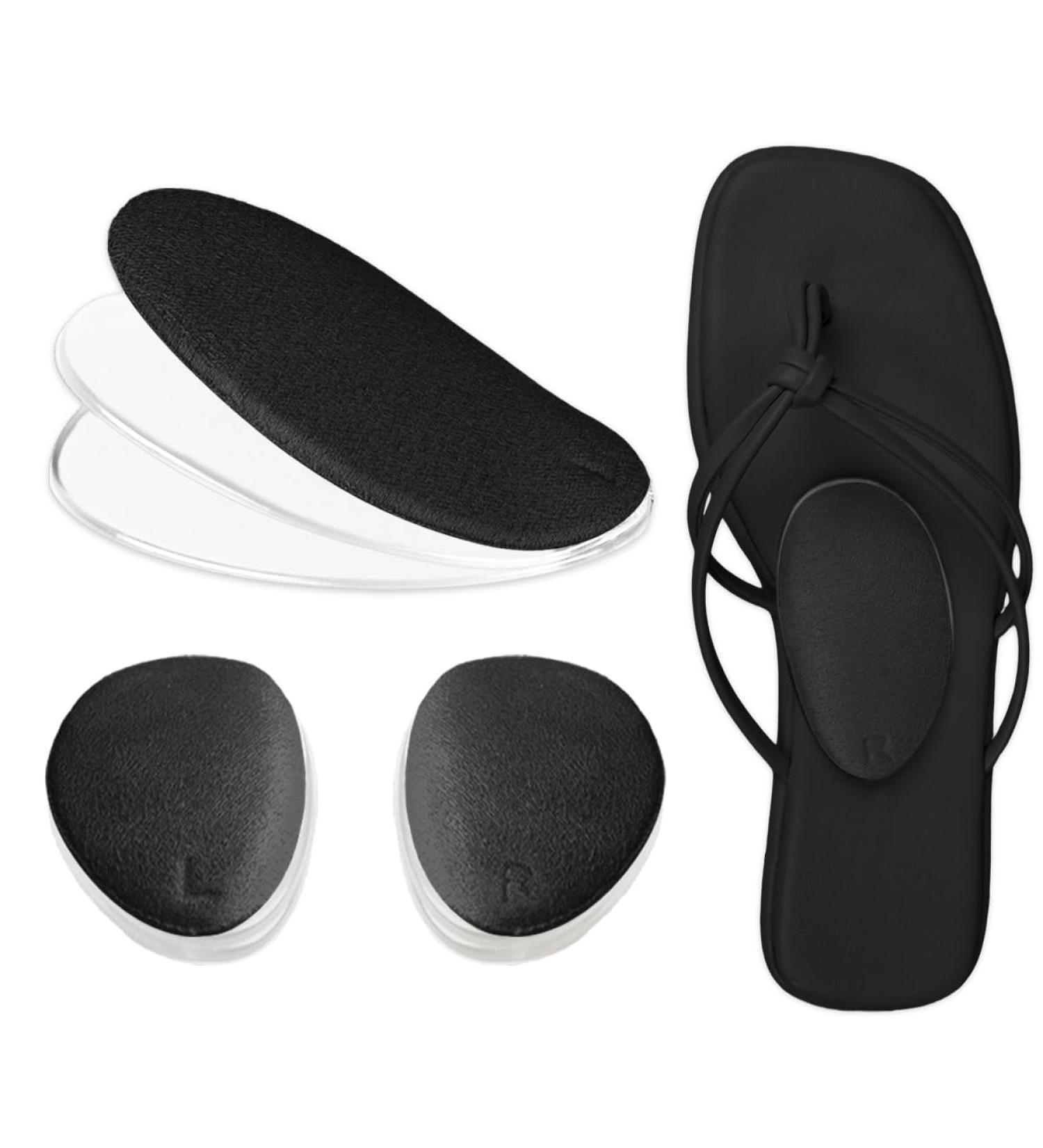 SQHT Gel Insoles for Flat Feet | Height-Adjustable Arch Support Inserts for Plantar Fasciitis | Pressure Relief & Pain Relief | 1 Pair (Black 3 Layers - Buy Online on GoSupps.com