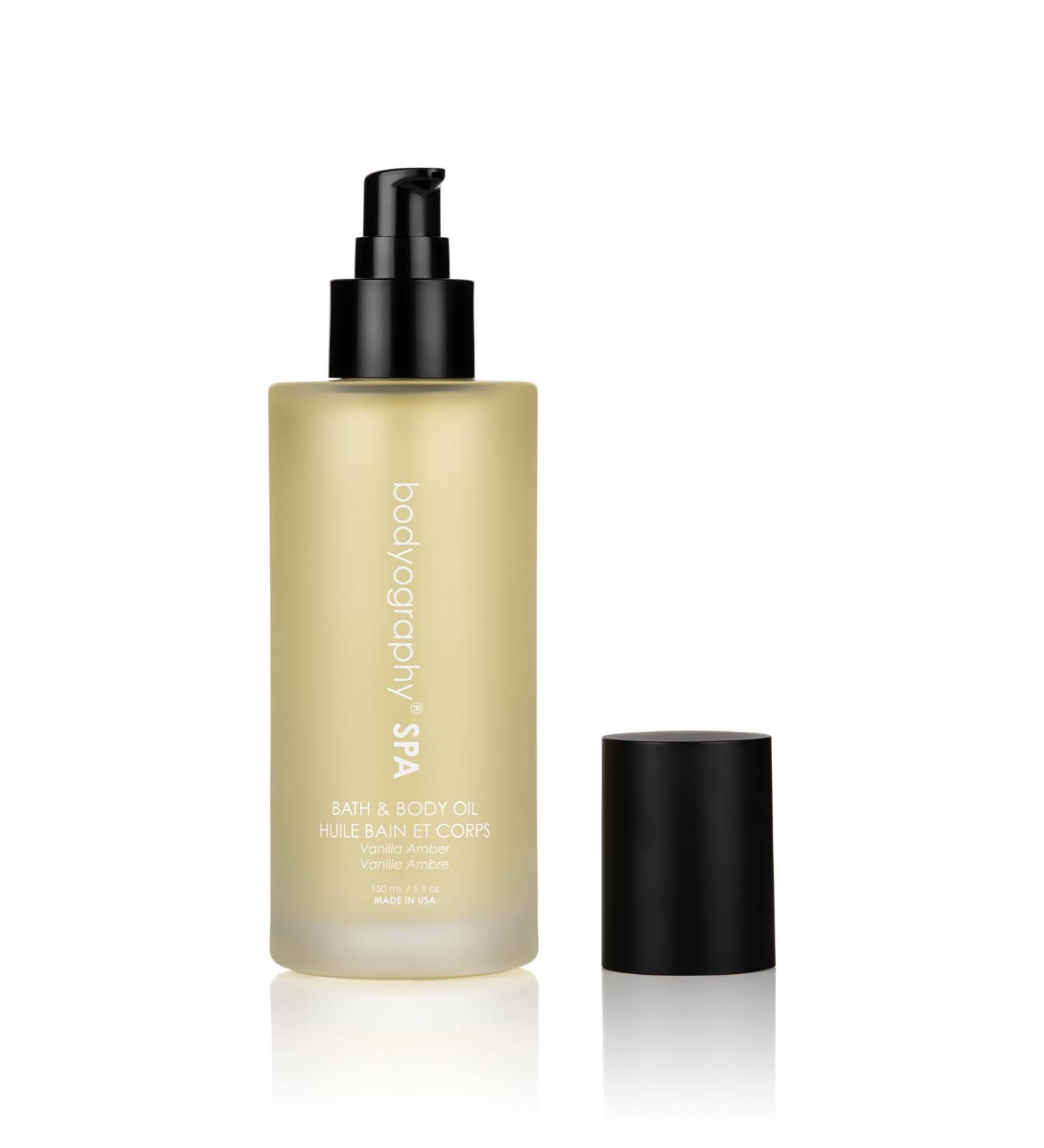 Bodyography Spa Bath & Body Oil 4 oz | Vanilla Amber Fragrance | Hydrating Botanical Oil with Squalene Rose Hip & Babassu | Vegan Paraben-Free Gluten-Free Moisture for Tone & Texture - Buy Online on GoSupps.com