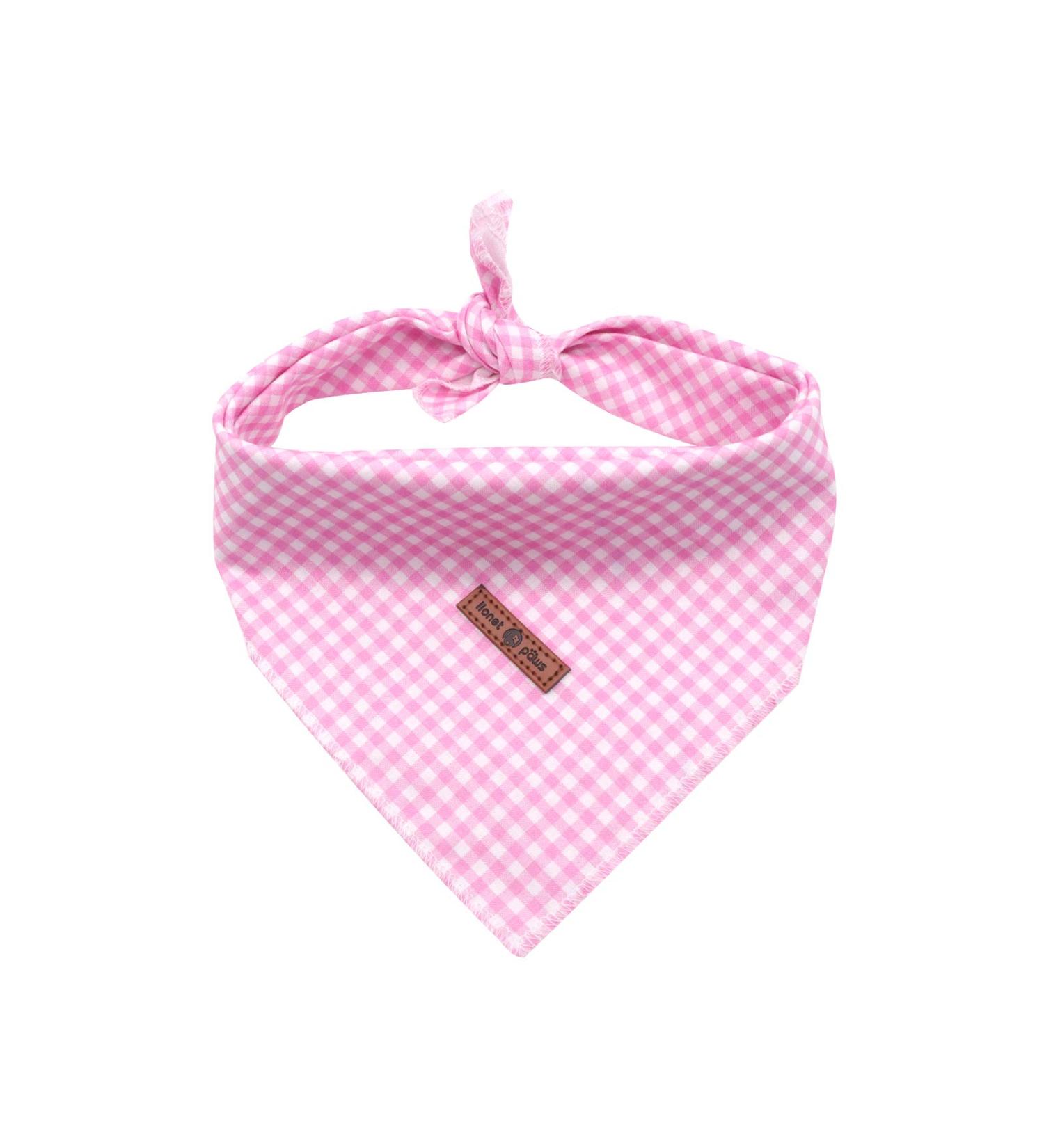 Lionet Paws Dog Bandana | Triangular Headscarf for Small Medium & Large Dogs | Pink Checkered | Pack of 1 - Buy Online on GoSupps.com
