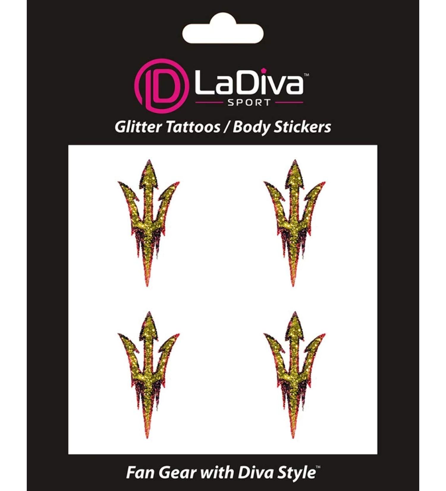 ASU Sun Devils Glitter Face Sticker Tattoos - Arizona State University NCAA Fan Gear, 4 Pack - Buy Online on GoSupps.com